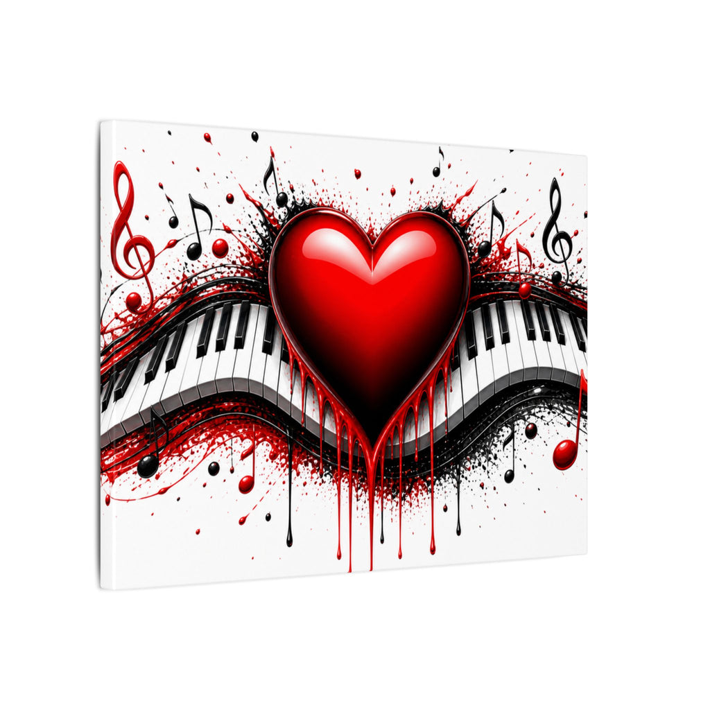 Dripping Red Heart Piano Matte Canvas