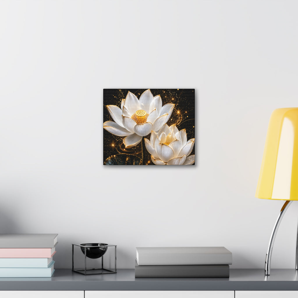 Golden Lotus Canvas Print