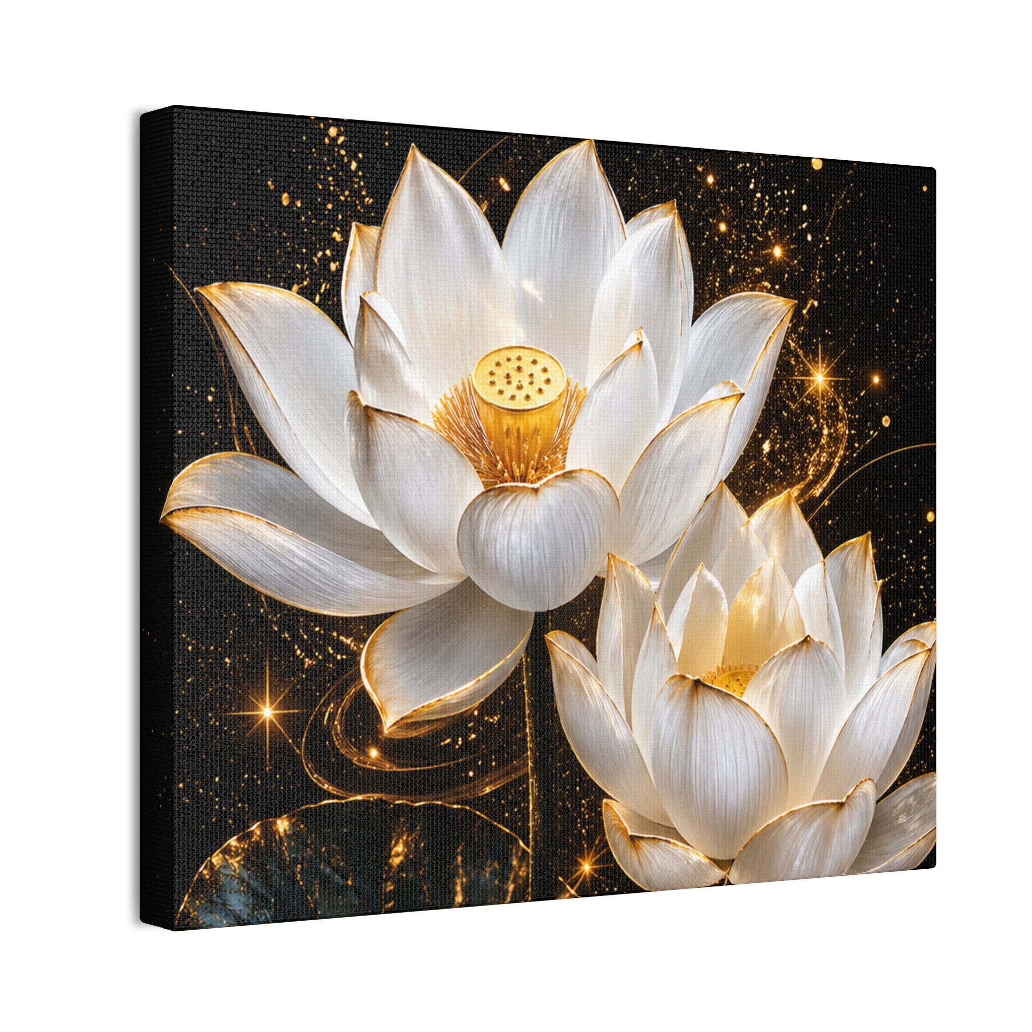 Golden Lotus Canvas Print