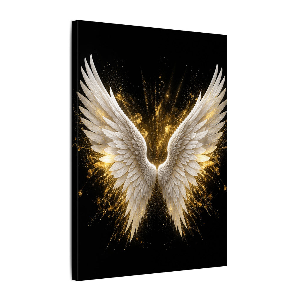 Angel Wings Canvas Print – Golden Feather Wall Art