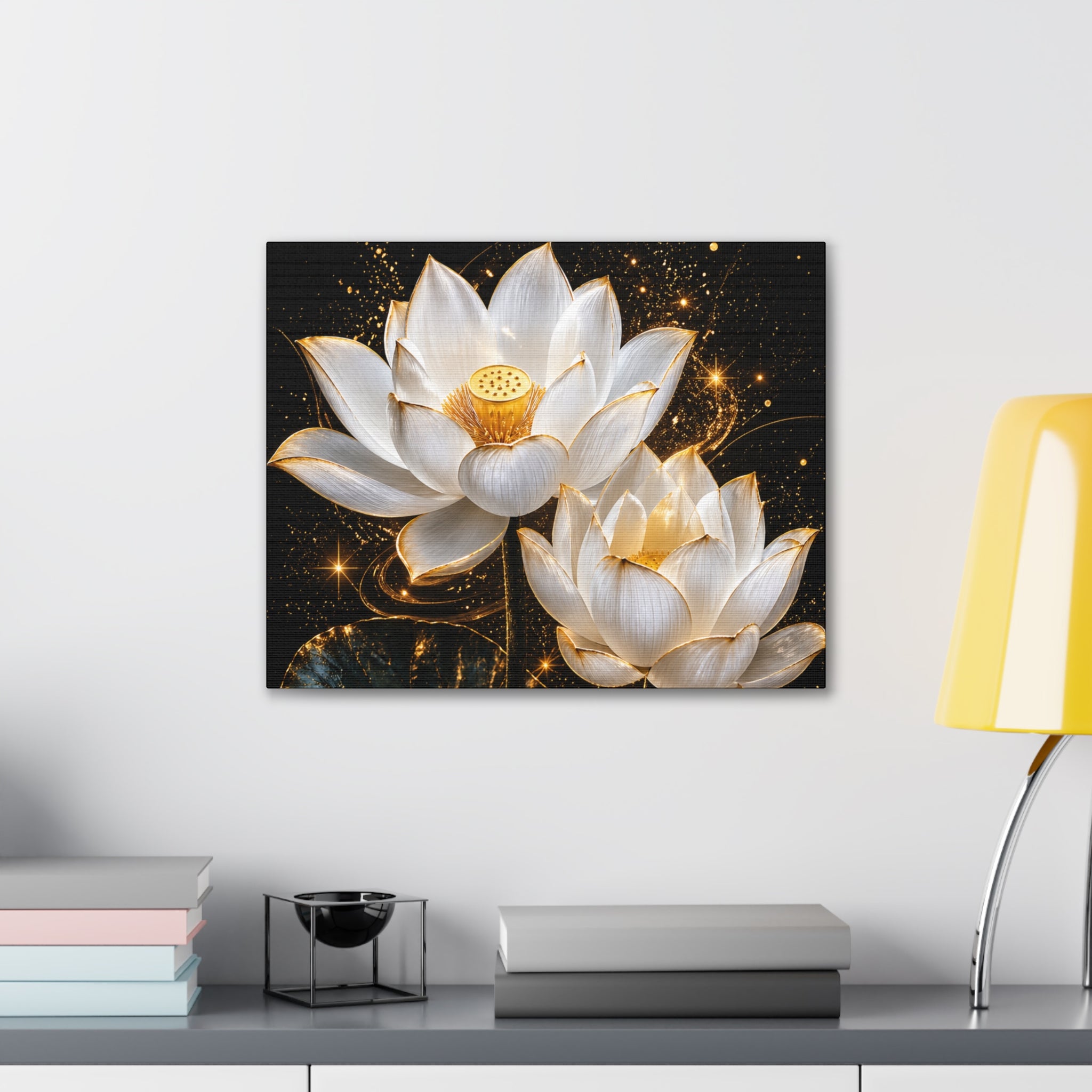 Golden Lotus Canvas Print