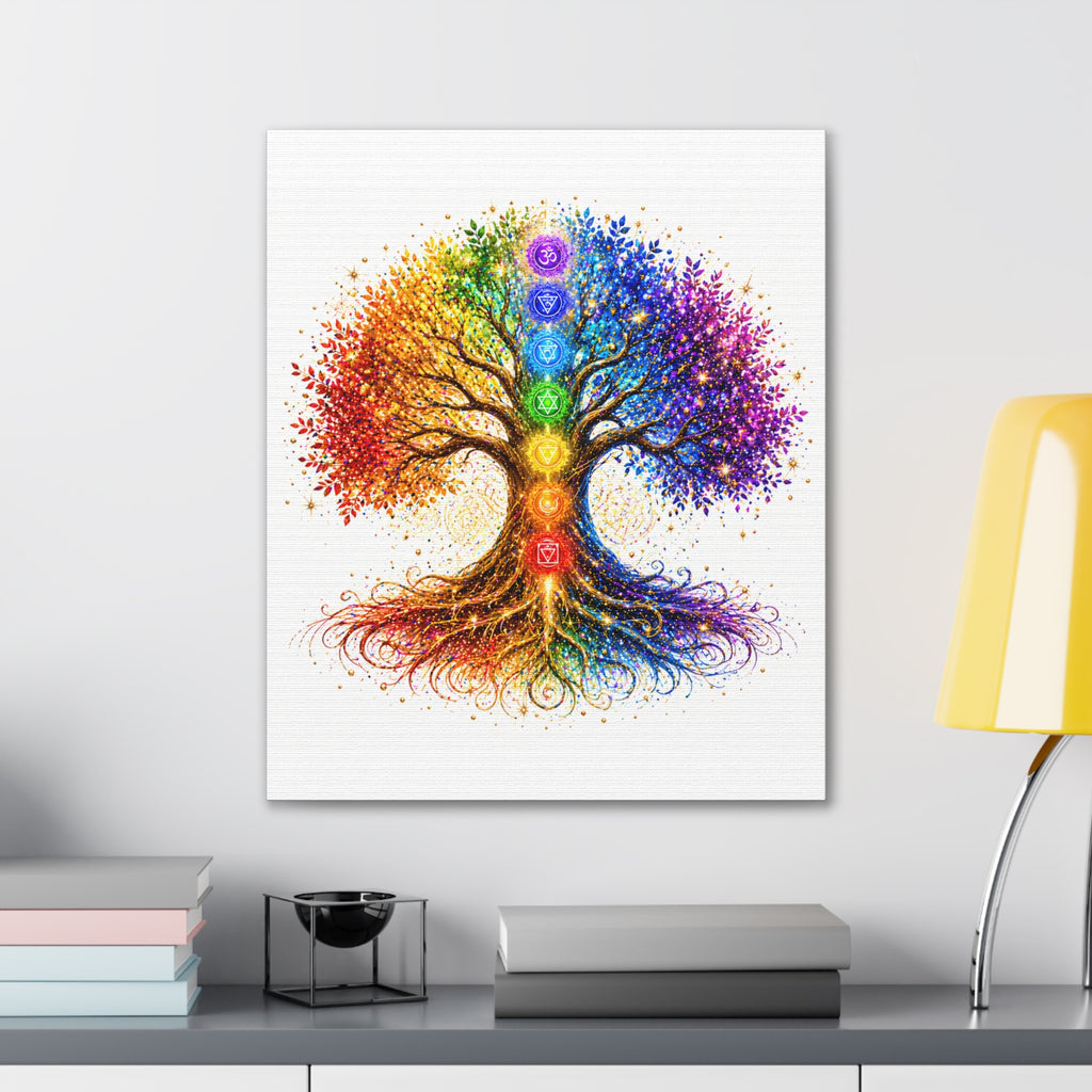 Chakra Tree Canvas Wall Art — Rainbow Spiritual Yoga Decor