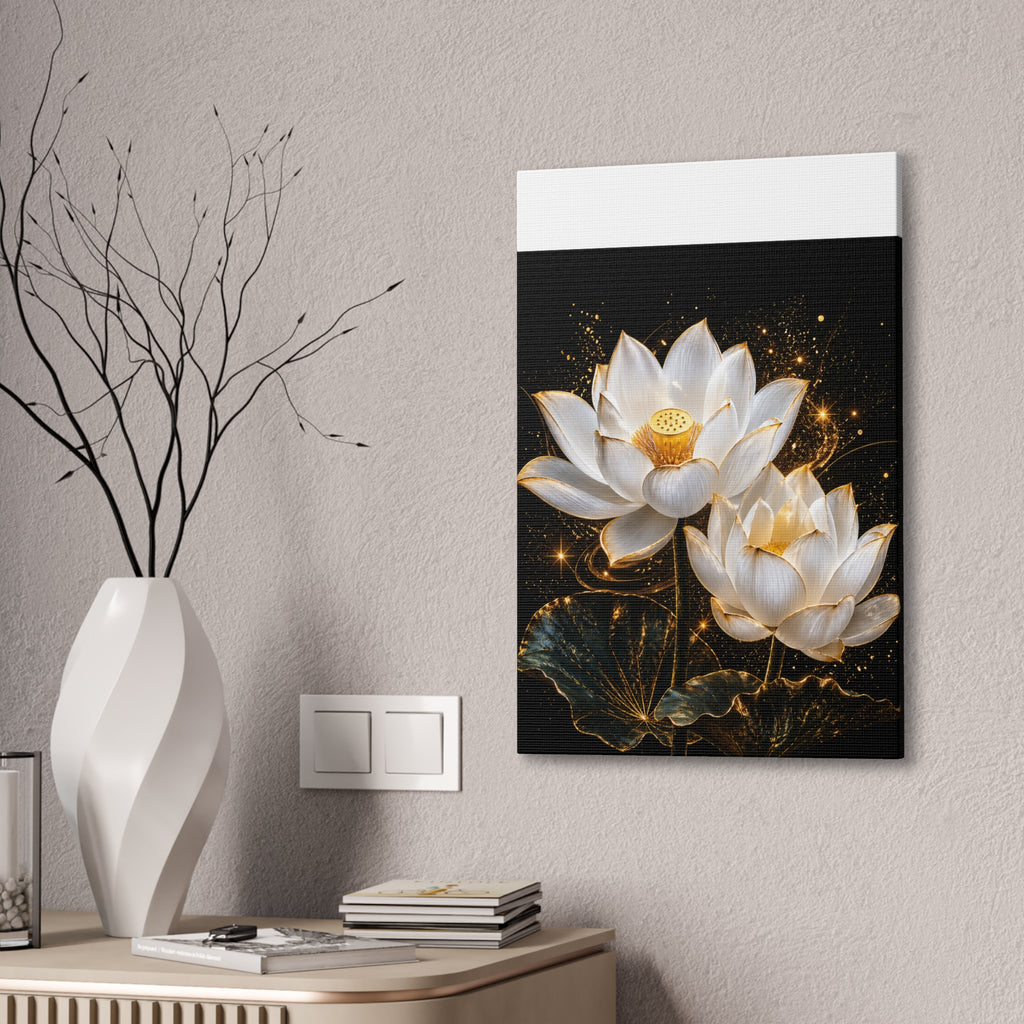 Golden Lotus Canvas Print