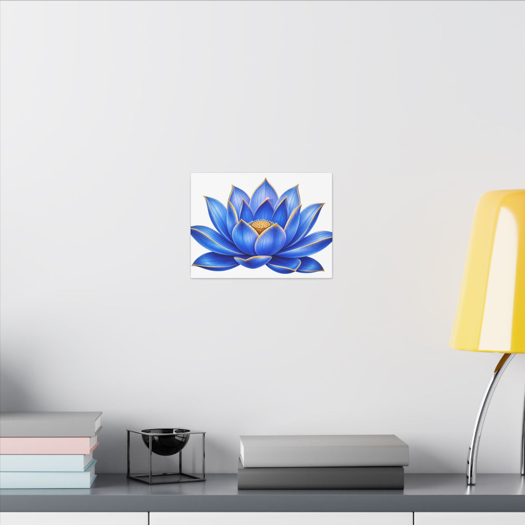 Blue Lotus Canvas Wall Art — Stretched Matte Floral Print