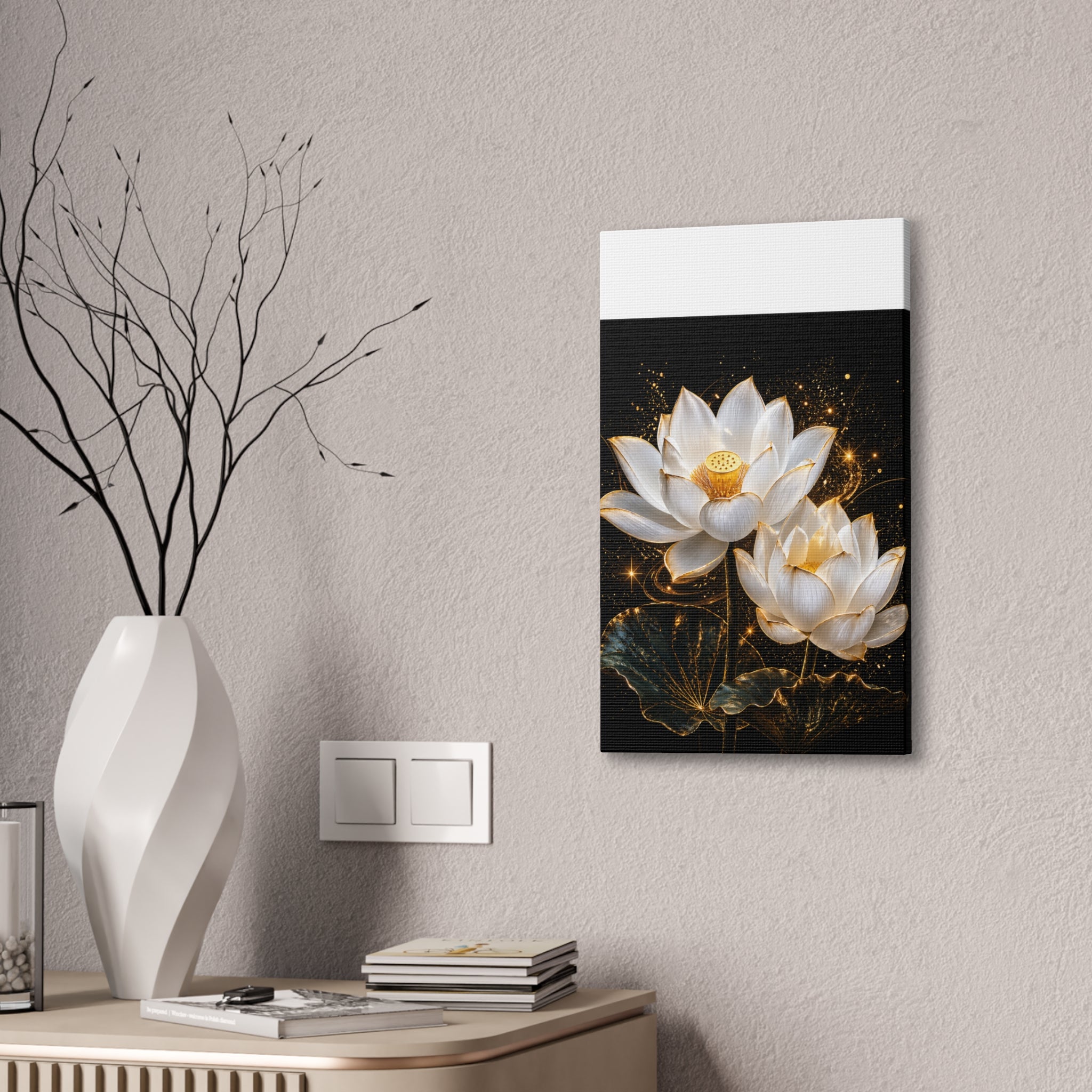 Golden Lotus Canvas Print