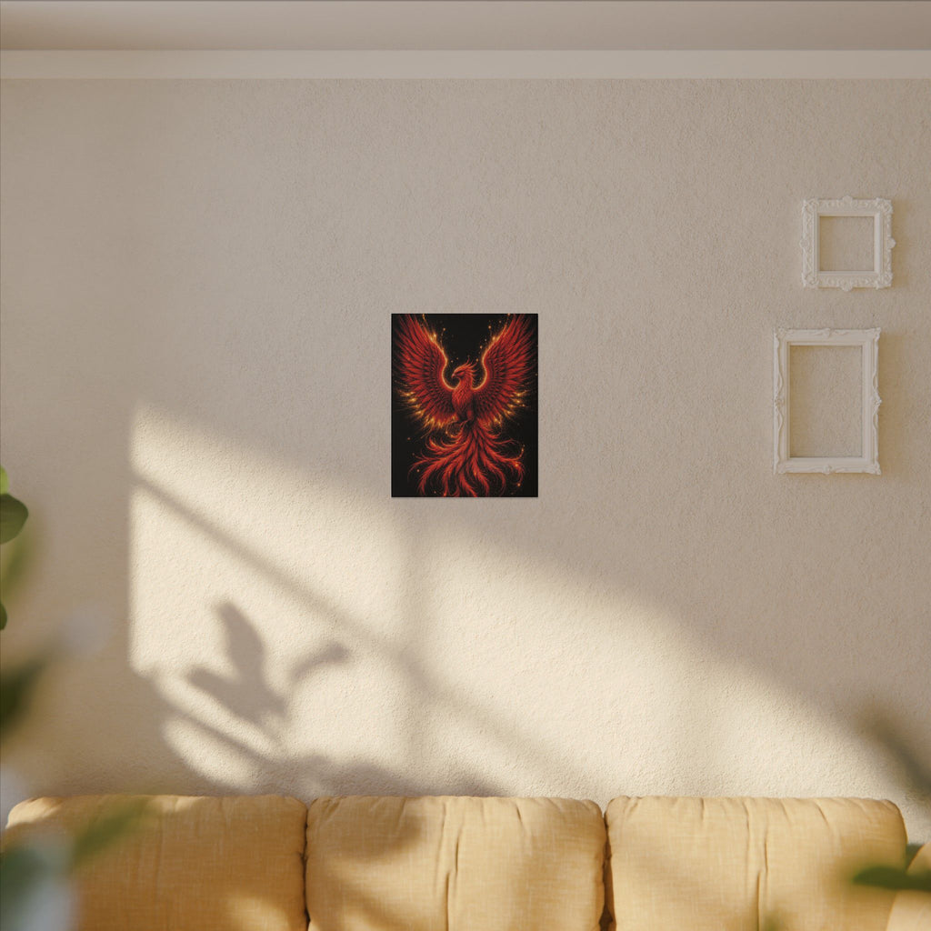 Fiery Phoenix Matte Stretched Canvas