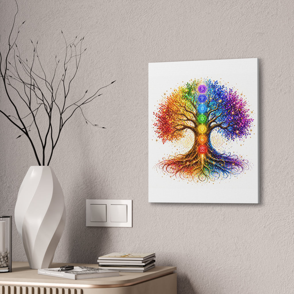 Chakra Tree Canvas Wall Art — Rainbow Spiritual Yoga Decor