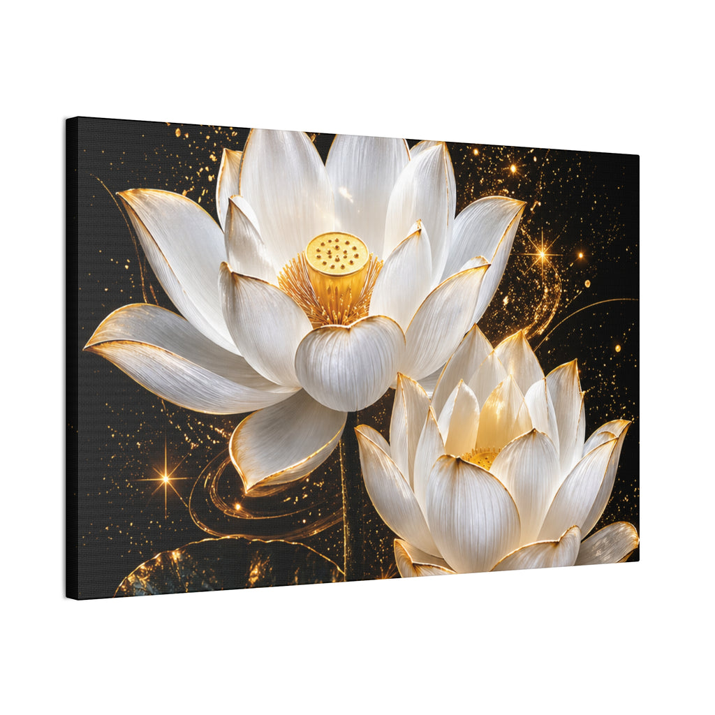Golden Lotus Canvas Print