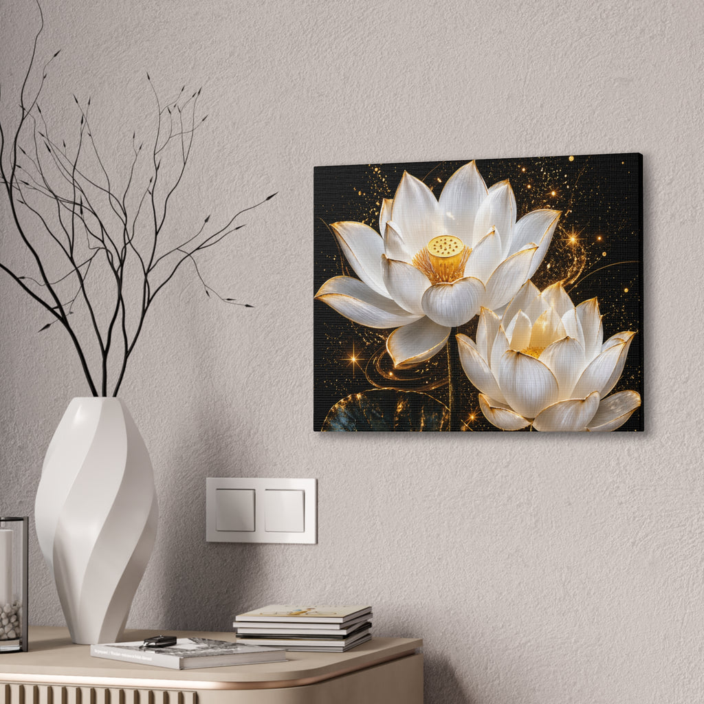 Golden Lotus Canvas Print