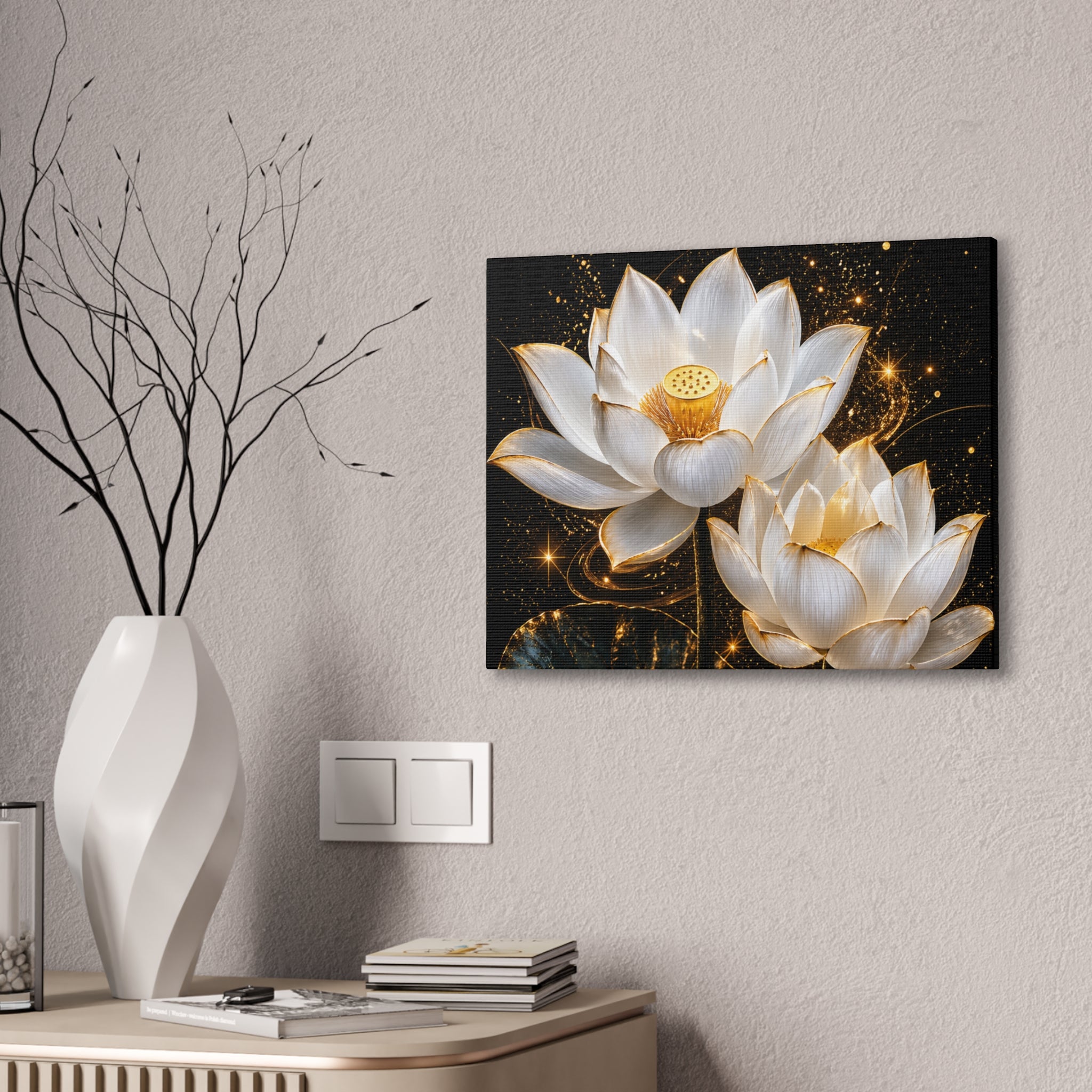 Golden Lotus Canvas Print