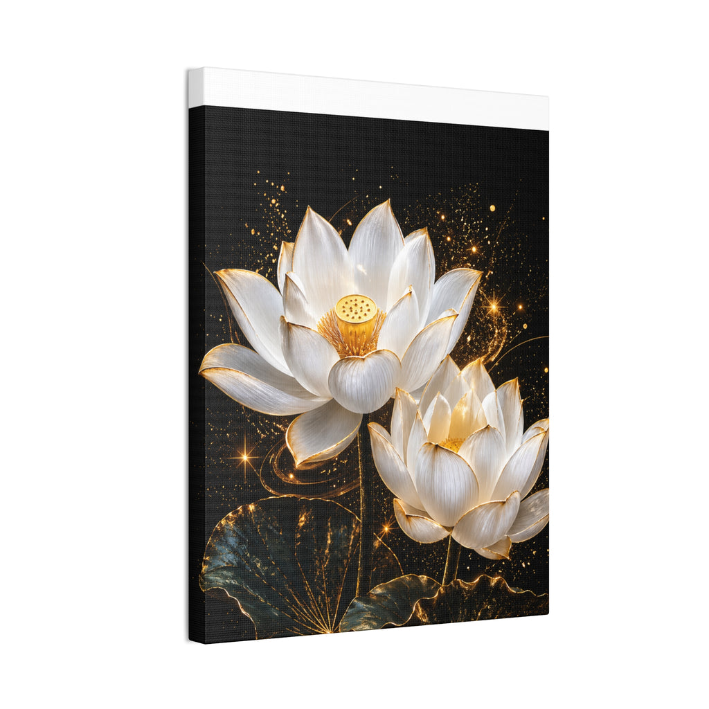 Golden Lotus Canvas Print