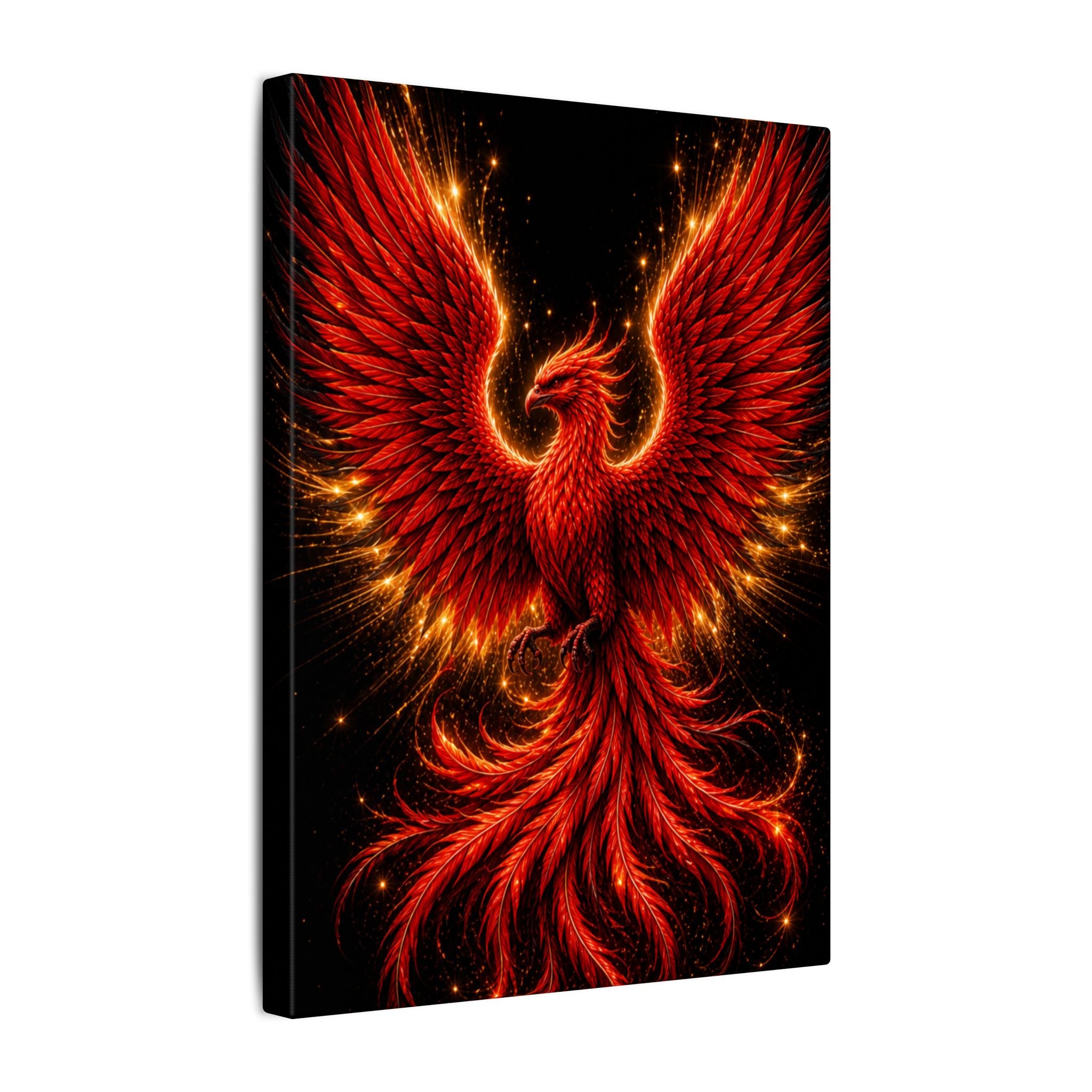 Fiery Phoenix Matte Stretched Canvas