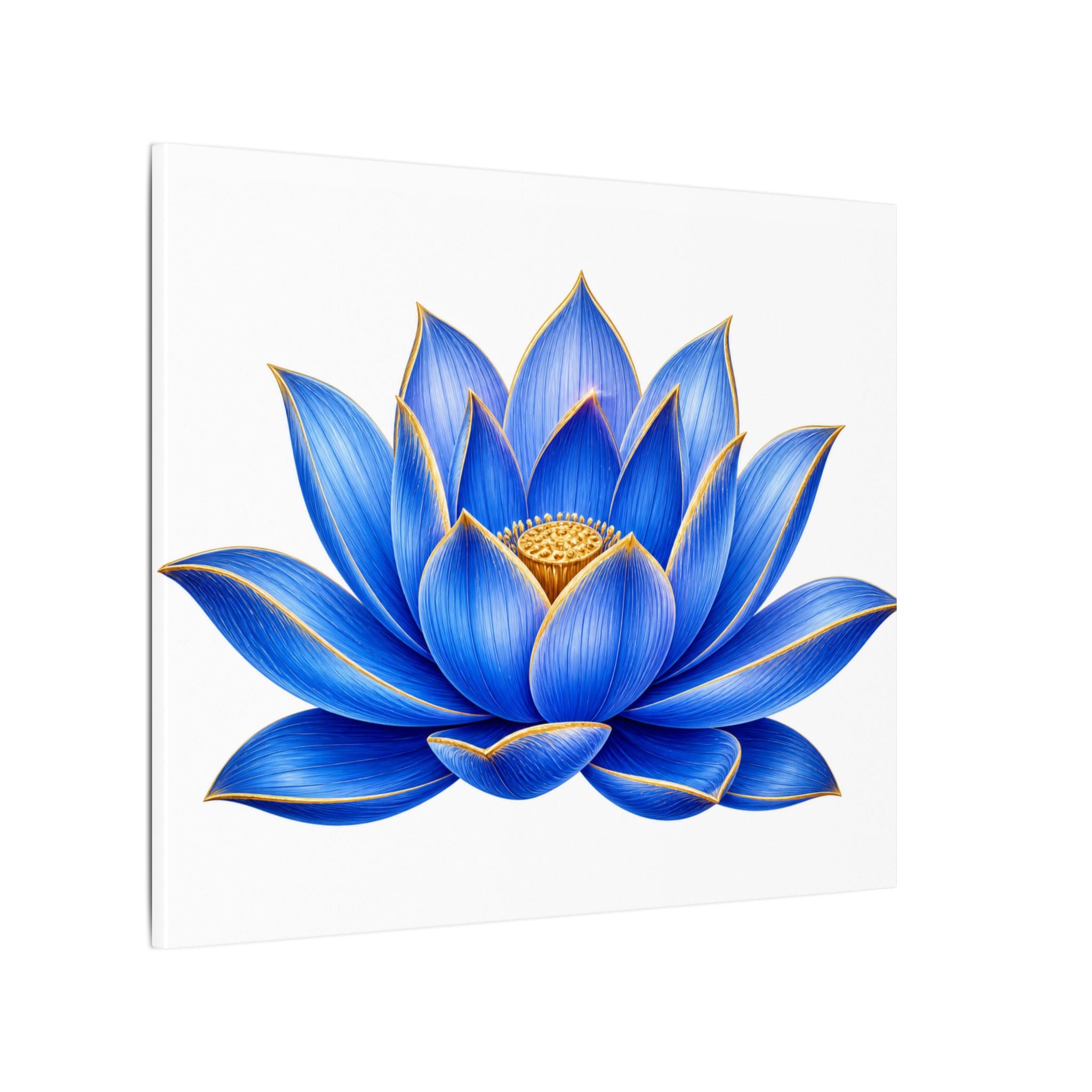 Blue Lotus Canvas Wall Art — Stretched Matte Floral Print