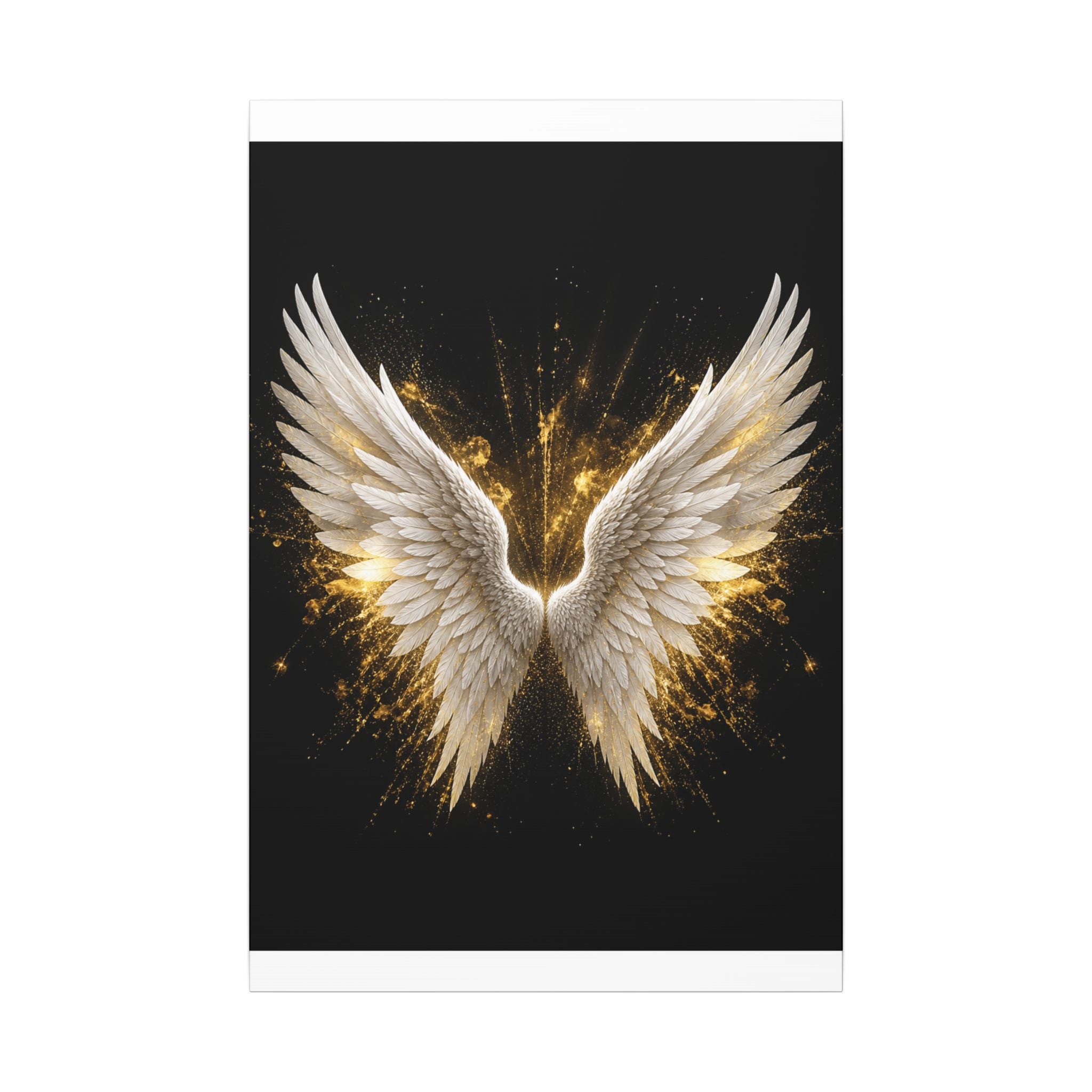 Angel Wings Canvas Print – Golden Feather Wall Art