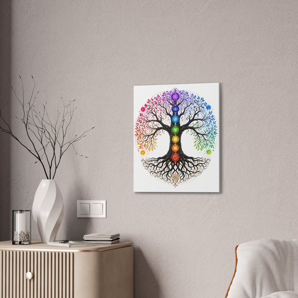 Chakra Tree of Life Canvas Art — Rainbow Chakra Wall Print