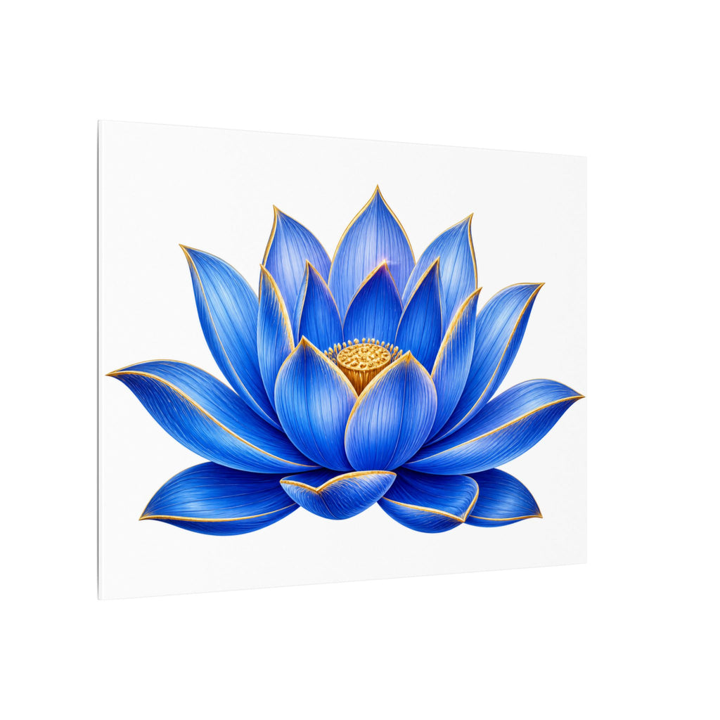 Blue Lotus Canvas Wall Art — Stretched Matte Floral Print