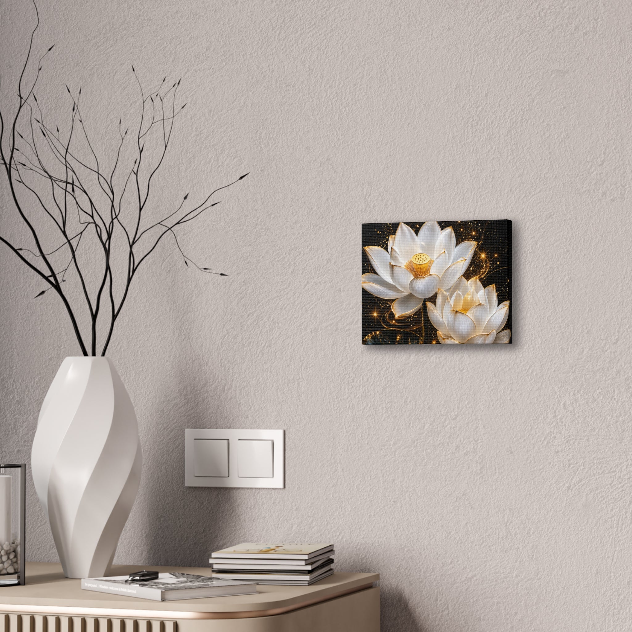 Golden Lotus Canvas Print