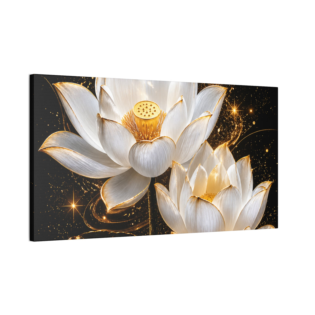 Golden Lotus Canvas Print