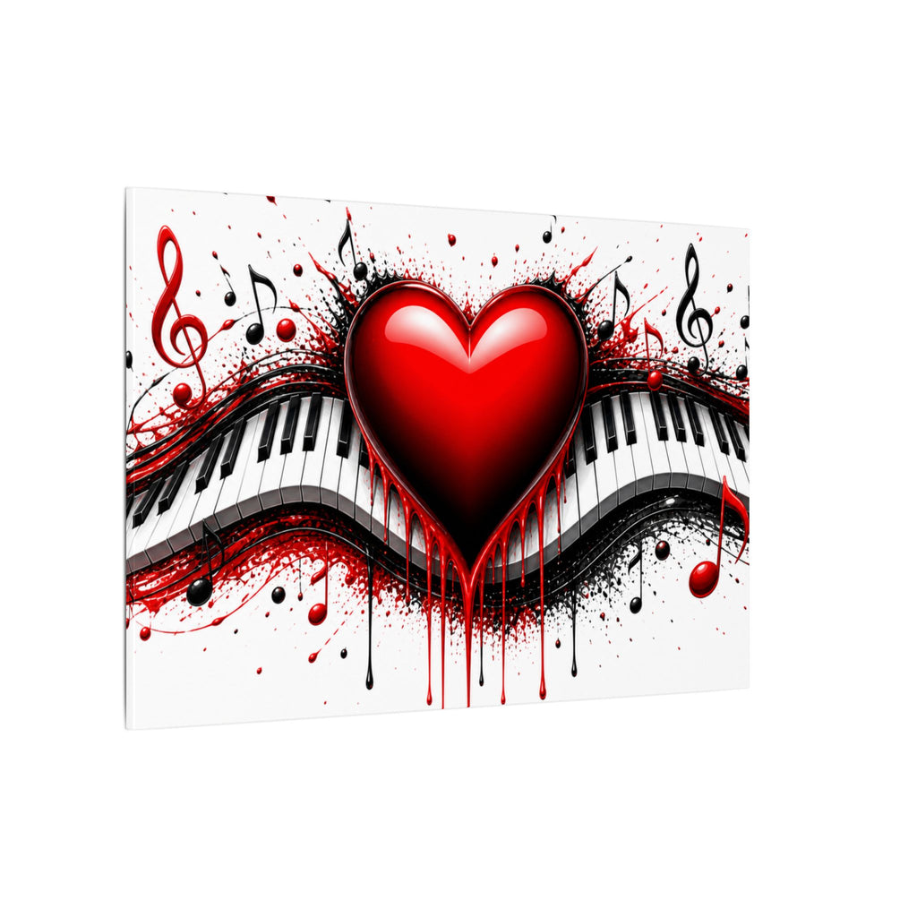 Dripping Red Heart Piano Matte Canvas