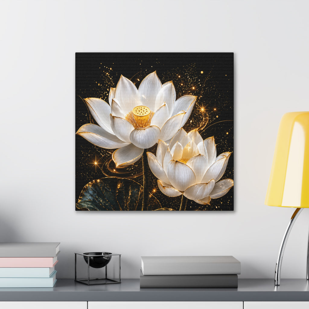 Golden Lotus Canvas Print