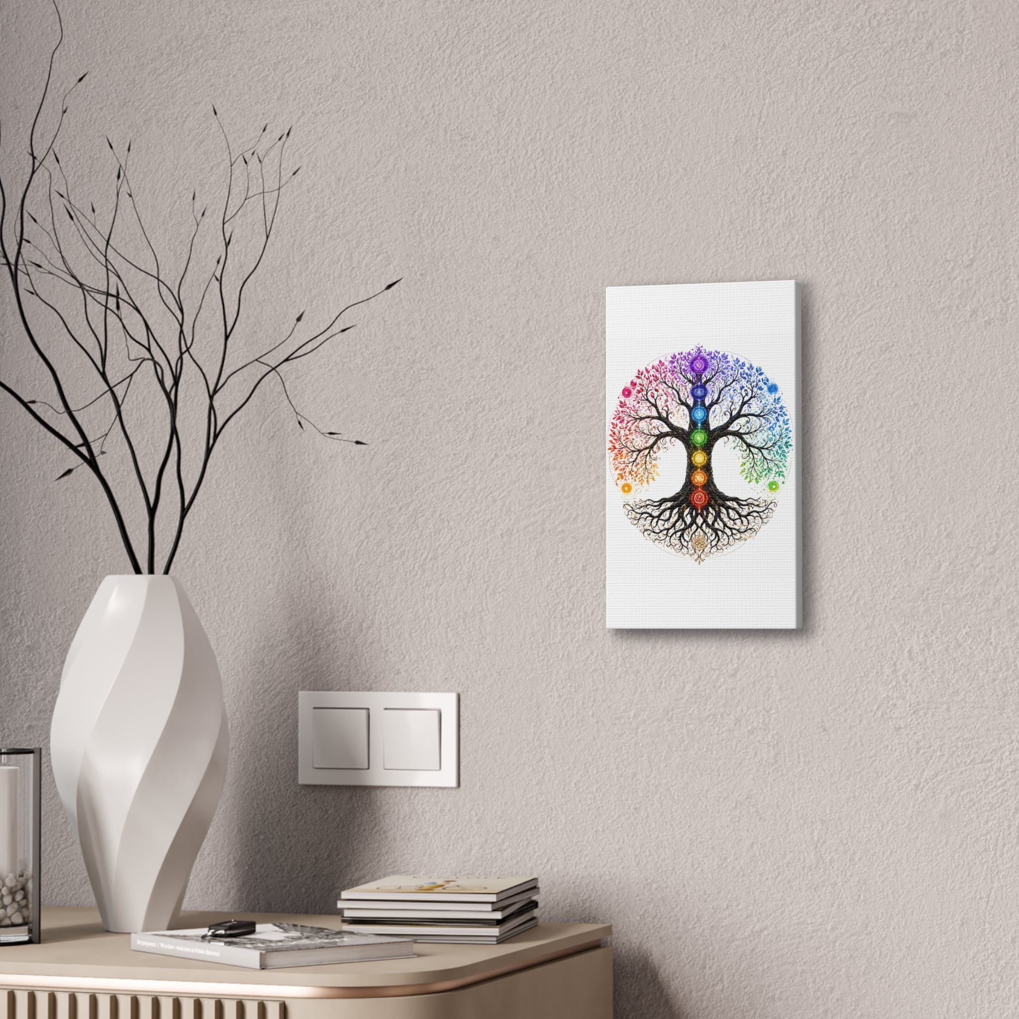 Chakra Tree of Life Canvas Art — Rainbow Chakra Wall Print