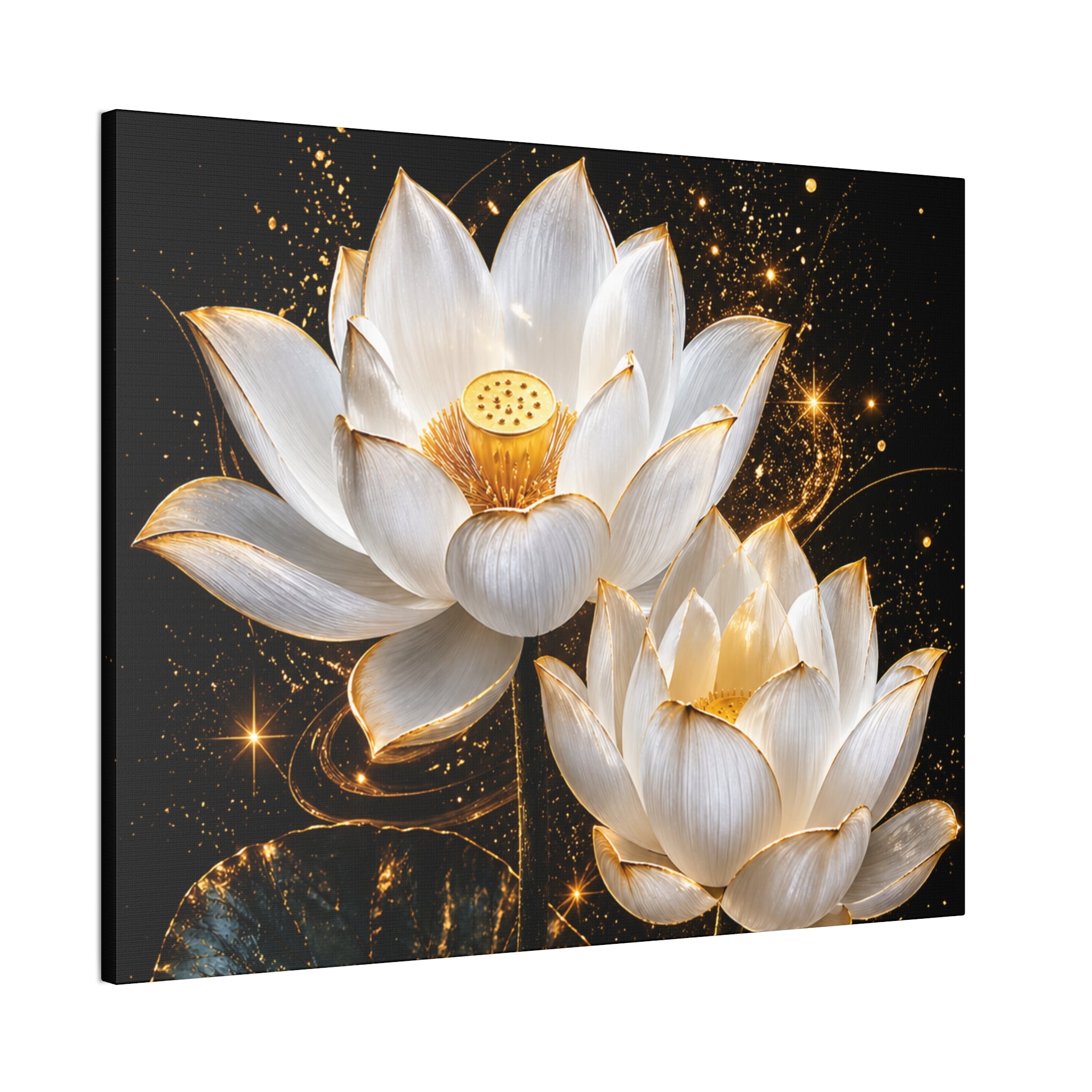 Golden Lotus Canvas Print