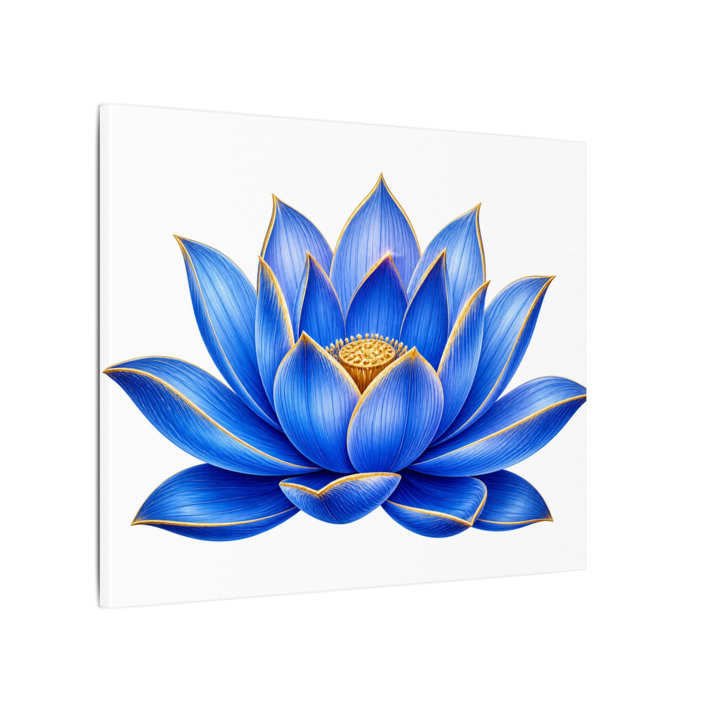 Blue Lotus Canvas Wall Art — Stretched Matte Floral Print