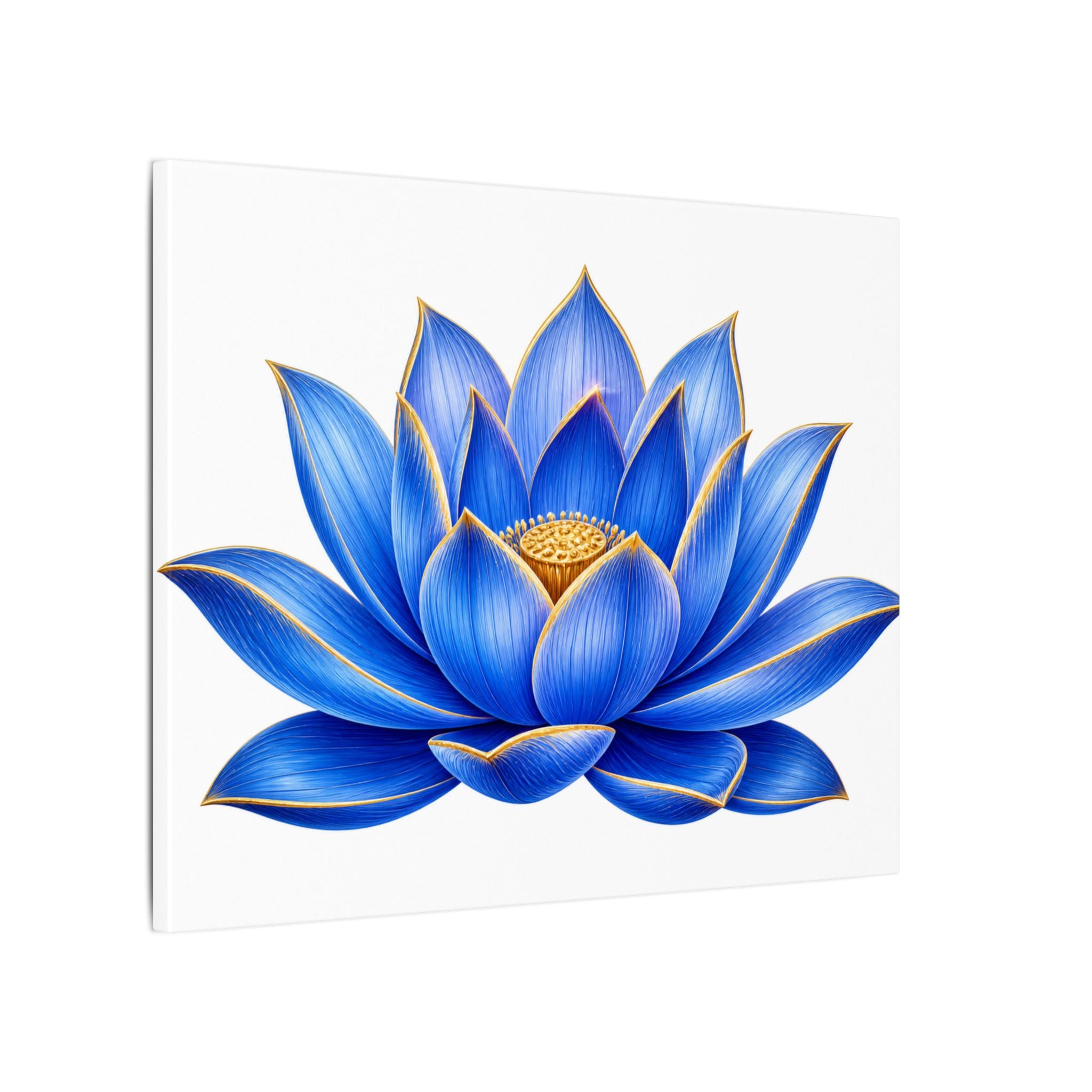 Blue Lotus Canvas Wall Art — Stretched Matte Floral Print