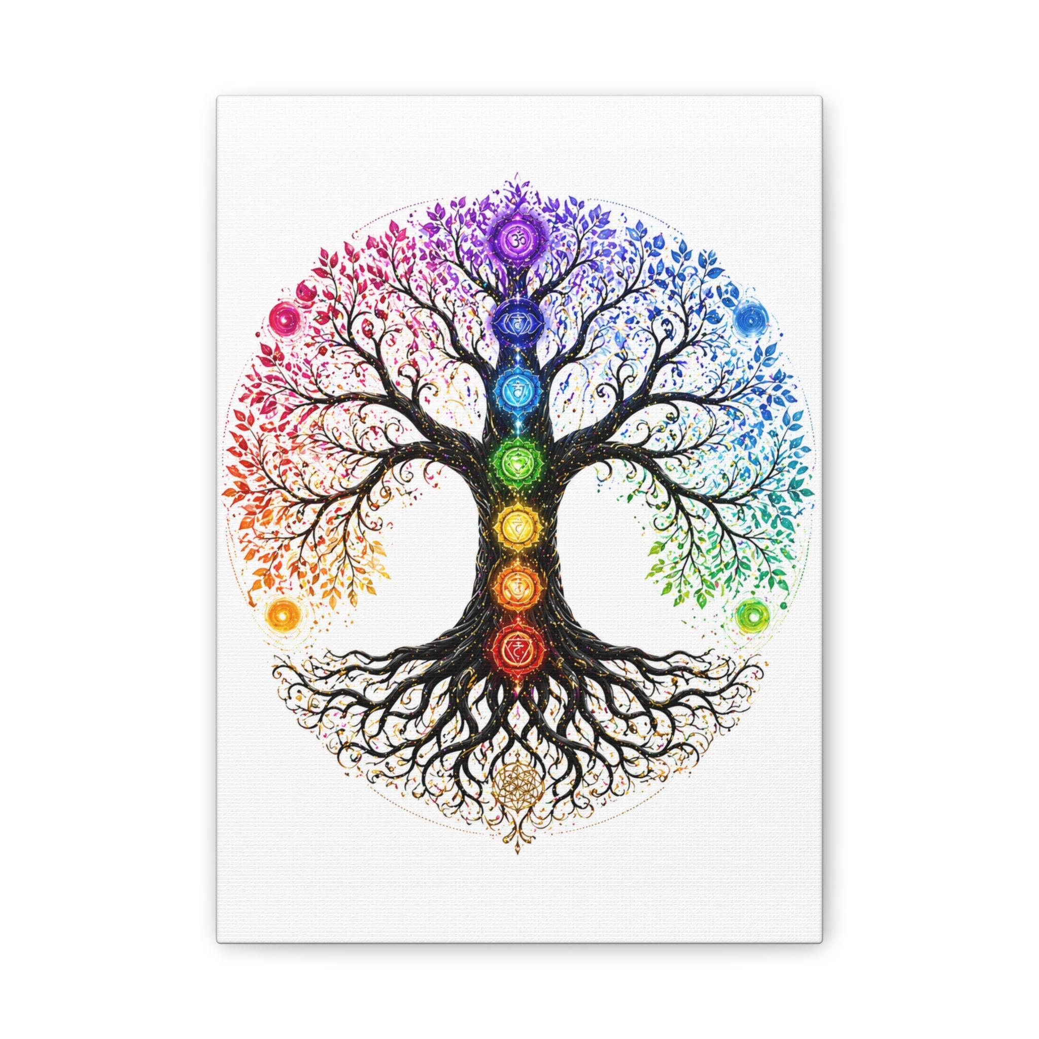 Chakra Tree of Life Canvas Art — Rainbow Chakra Wall Print
