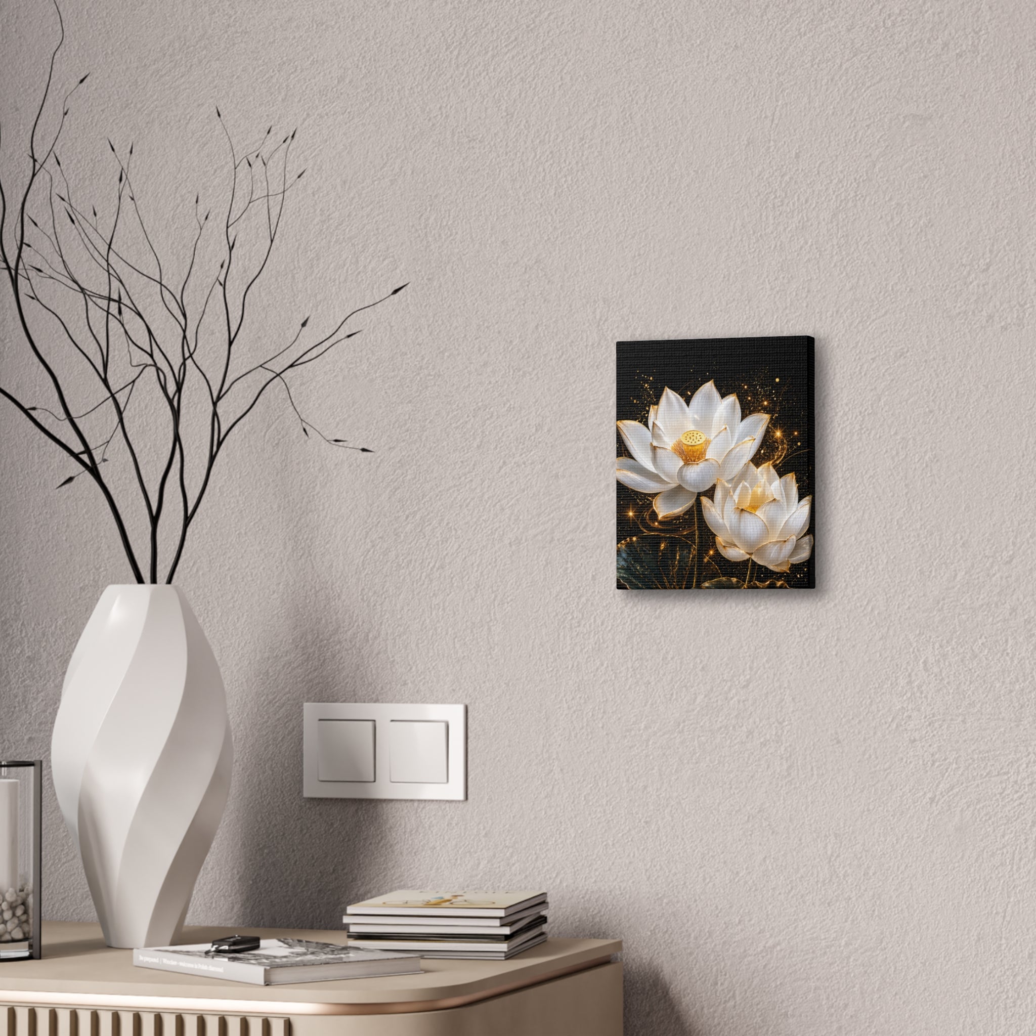 Golden Lotus Canvas Print