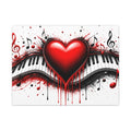 Dripping Red Heart Piano Matte Canvas