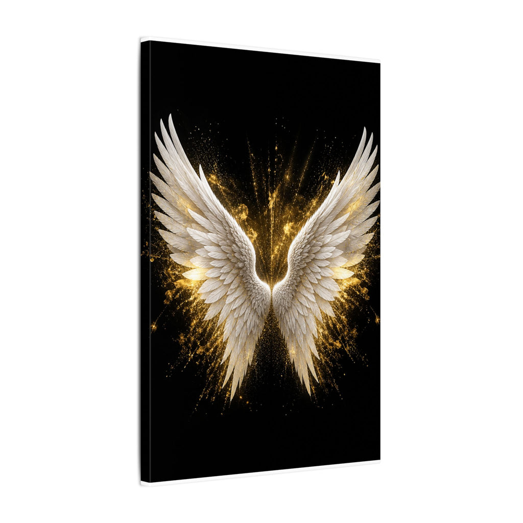 Angel Wings Canvas Print – Golden Feather Wall Art