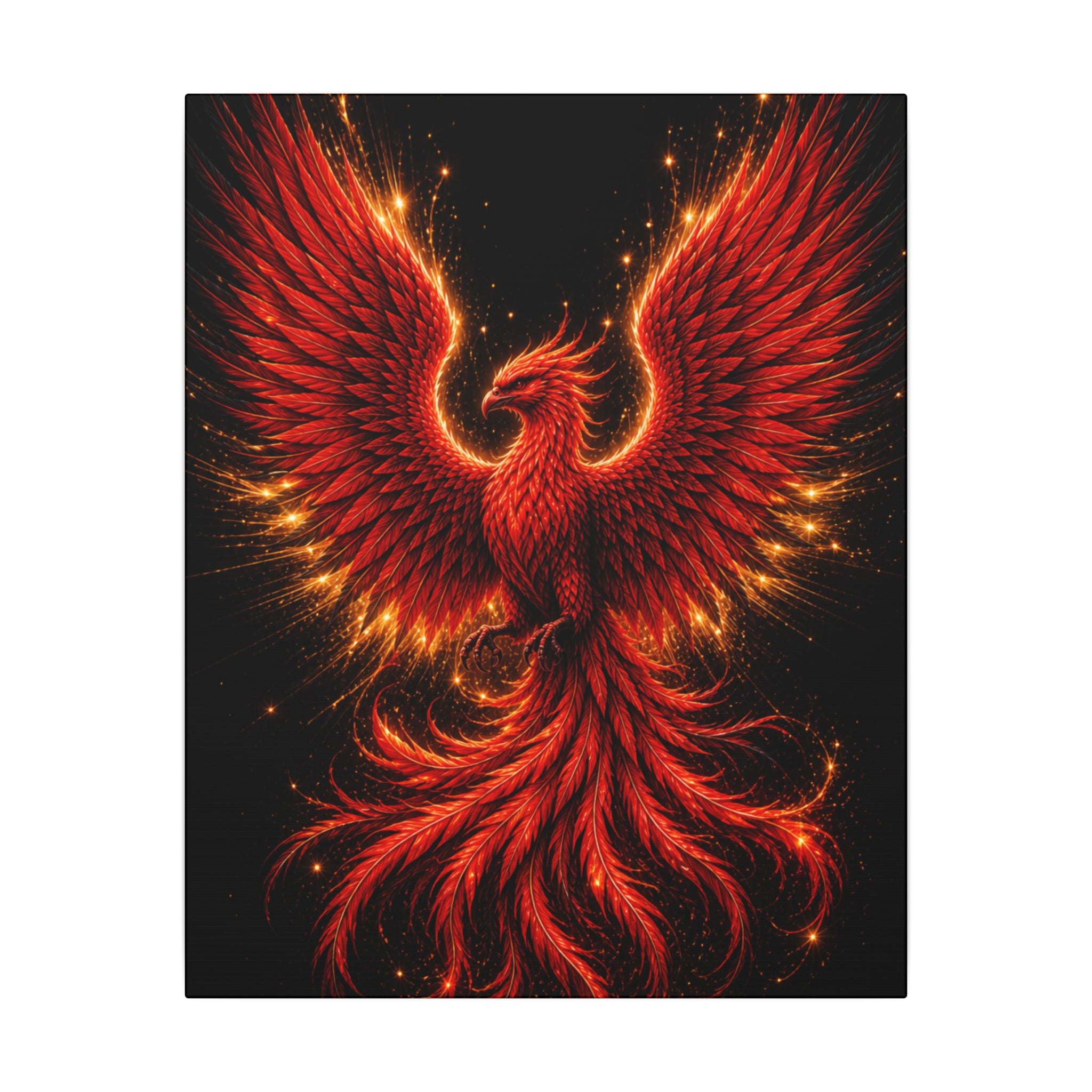 Fiery Phoenix Matte Stretched Canvas