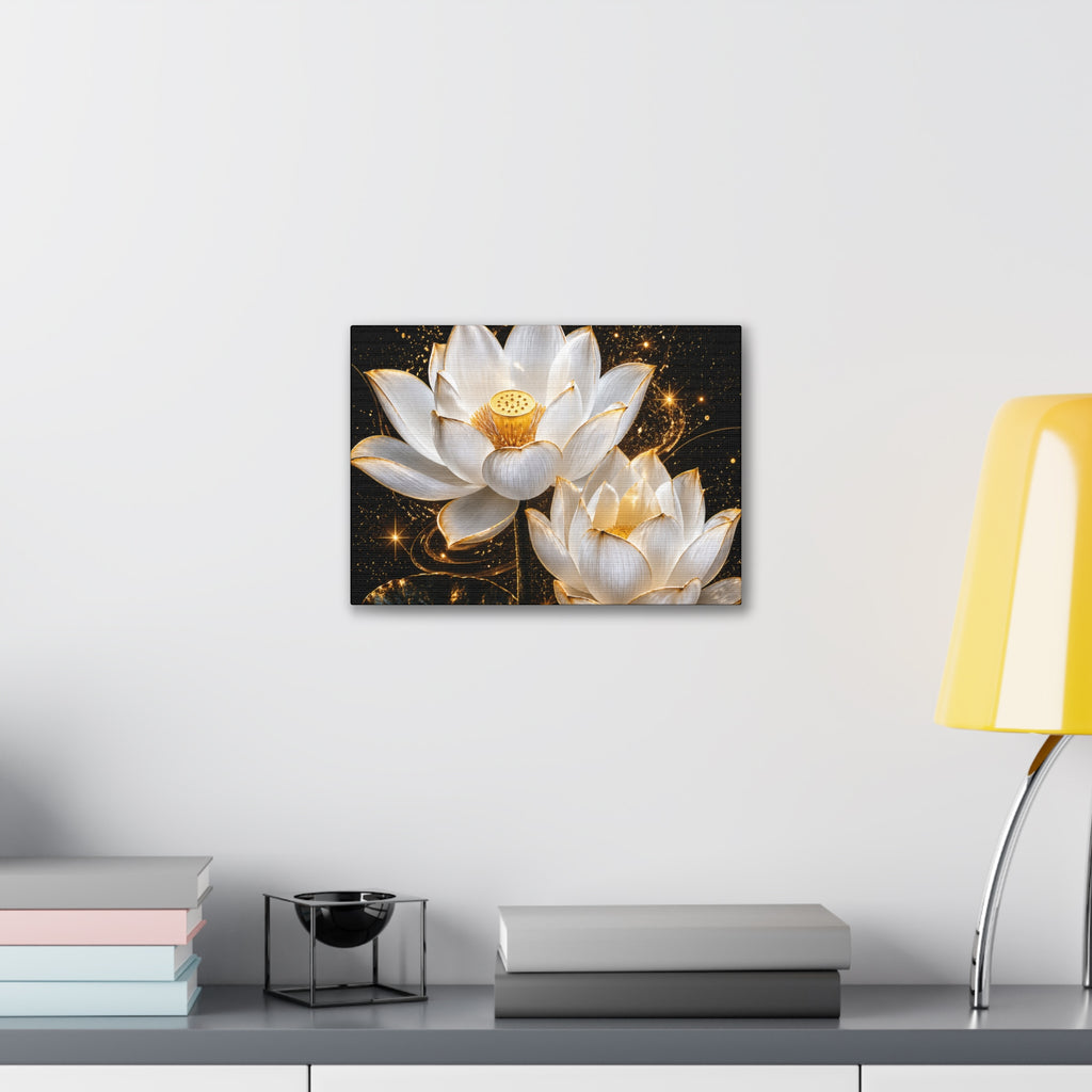 Golden Lotus Canvas Print