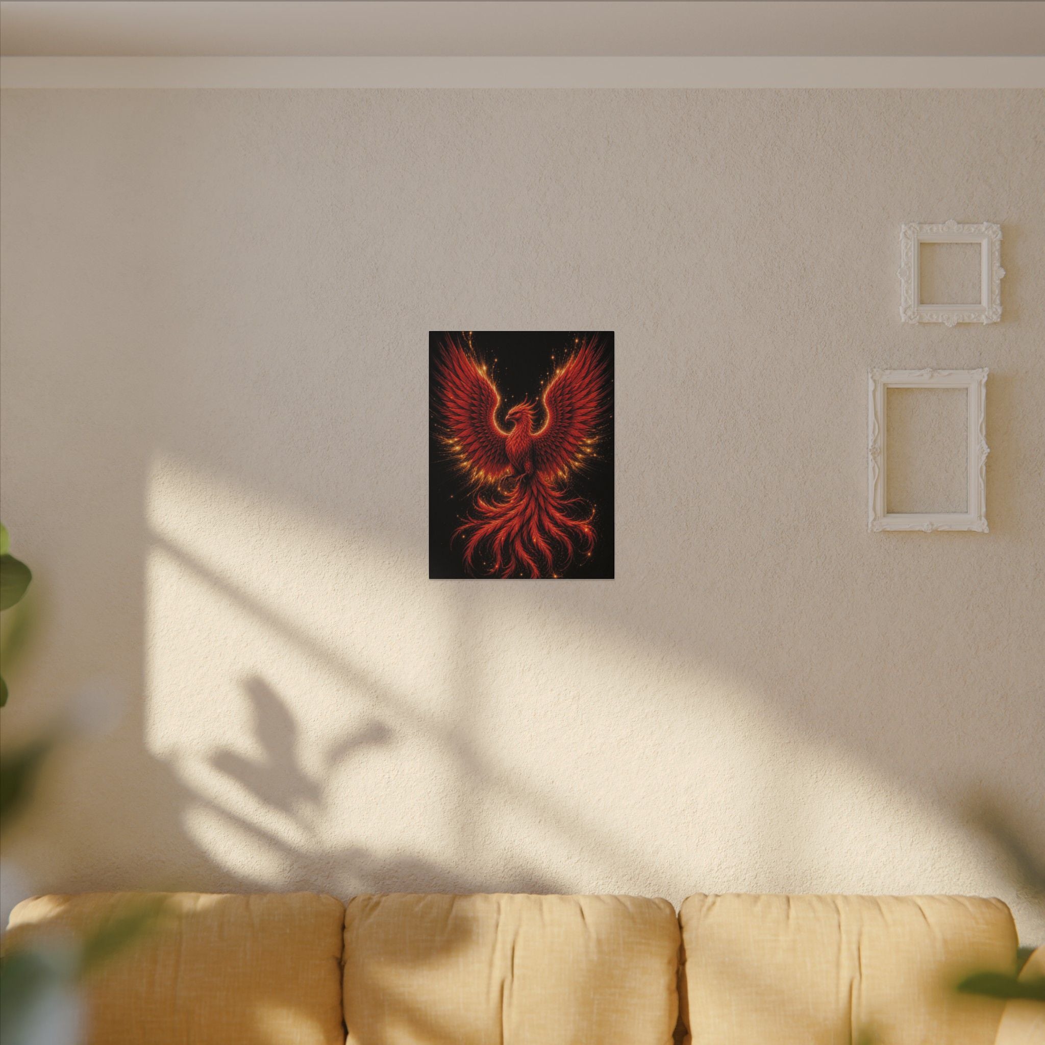 Fiery Phoenix Matte Stretched Canvas