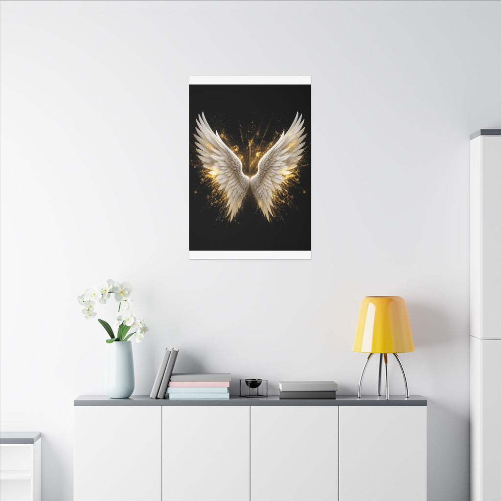 Angel Wings Canvas Print – Golden Feather Wall Art