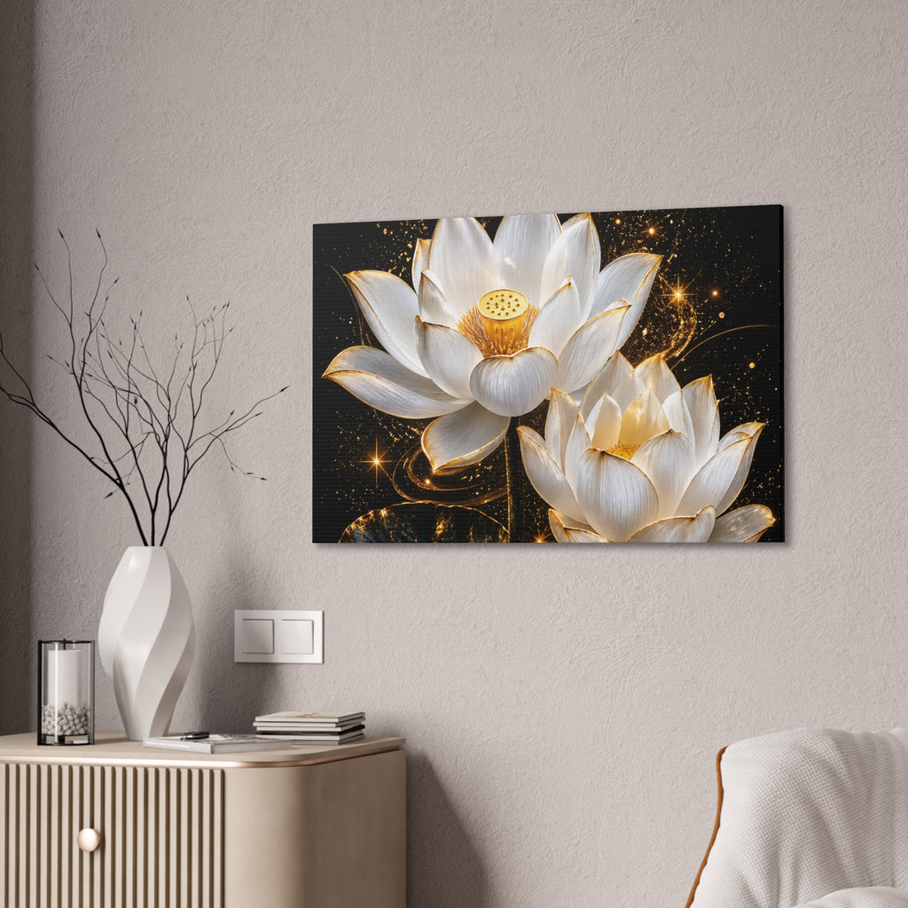 Golden Lotus Canvas Print