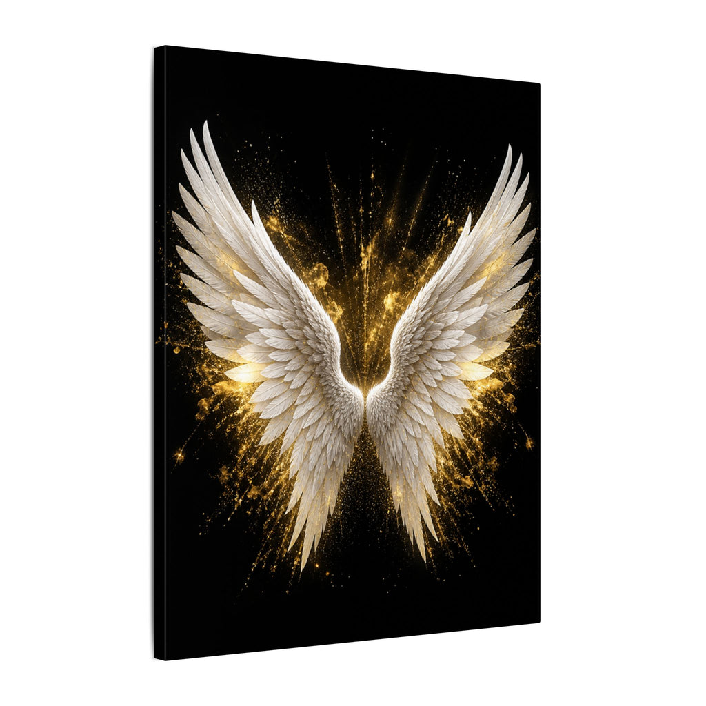 Angel Wings Canvas Print – Golden Feather Wall Art