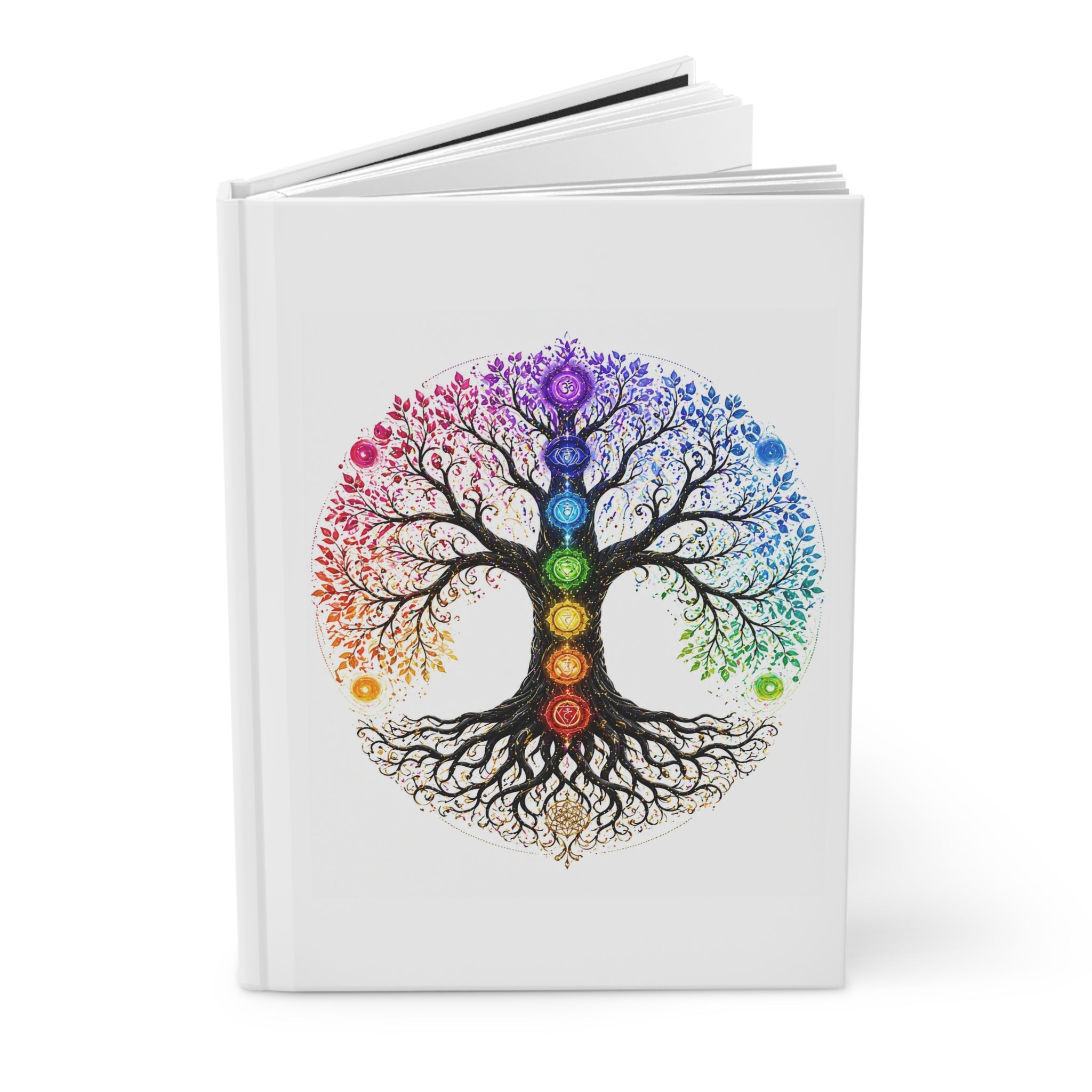 Rainbow Tree Hardcover Journal — Matte Inspirational Notebook for Gratitude, Yoga & Mindfulness