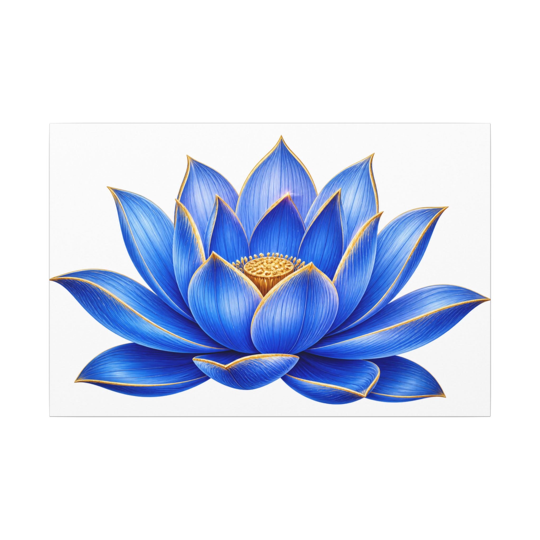 Blue Lotus Canvas Wall Art — Stretched Matte Floral Print