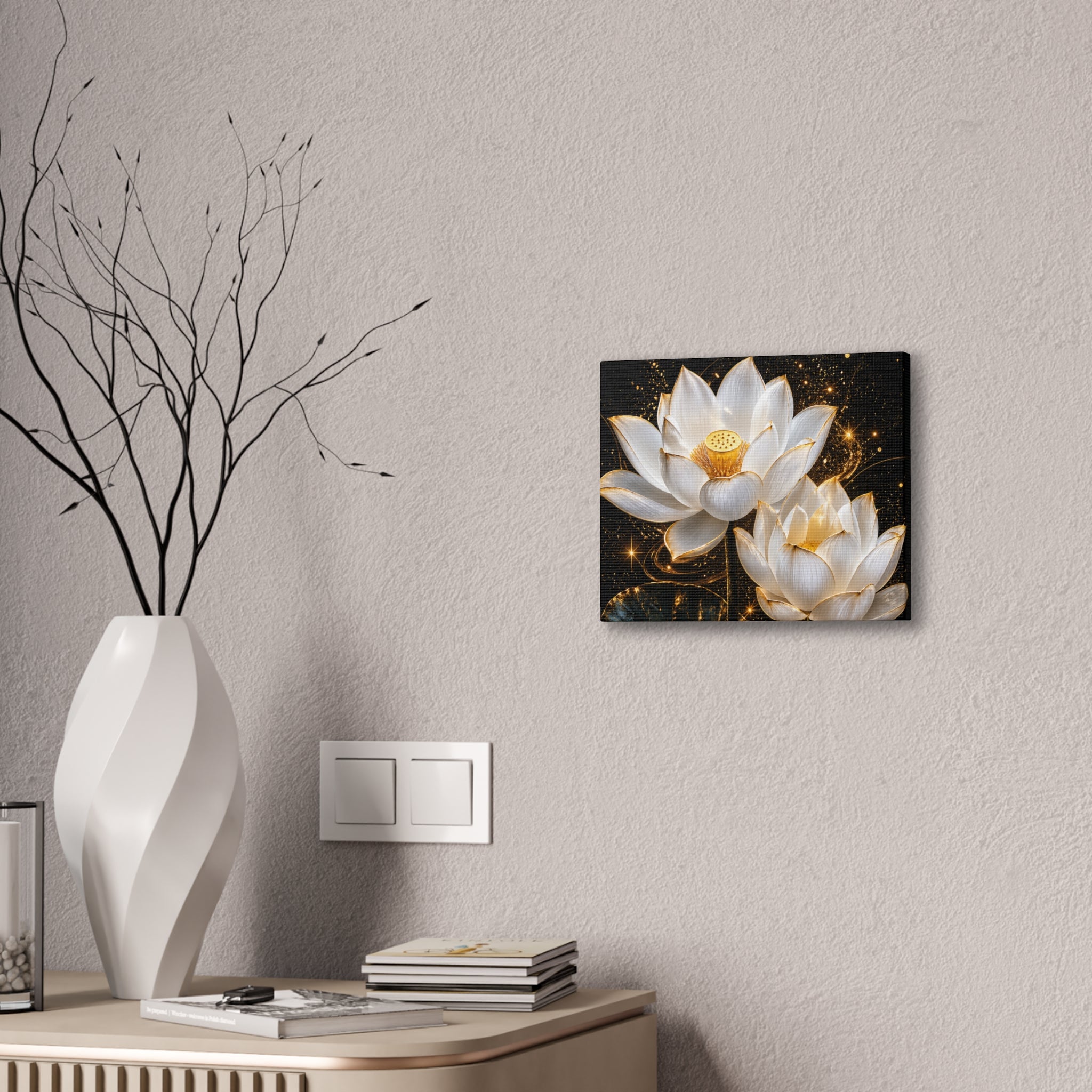 Golden Lotus Canvas Print