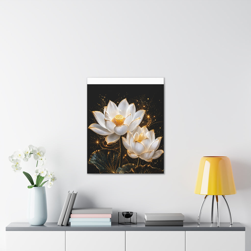 Golden Lotus Canvas Print