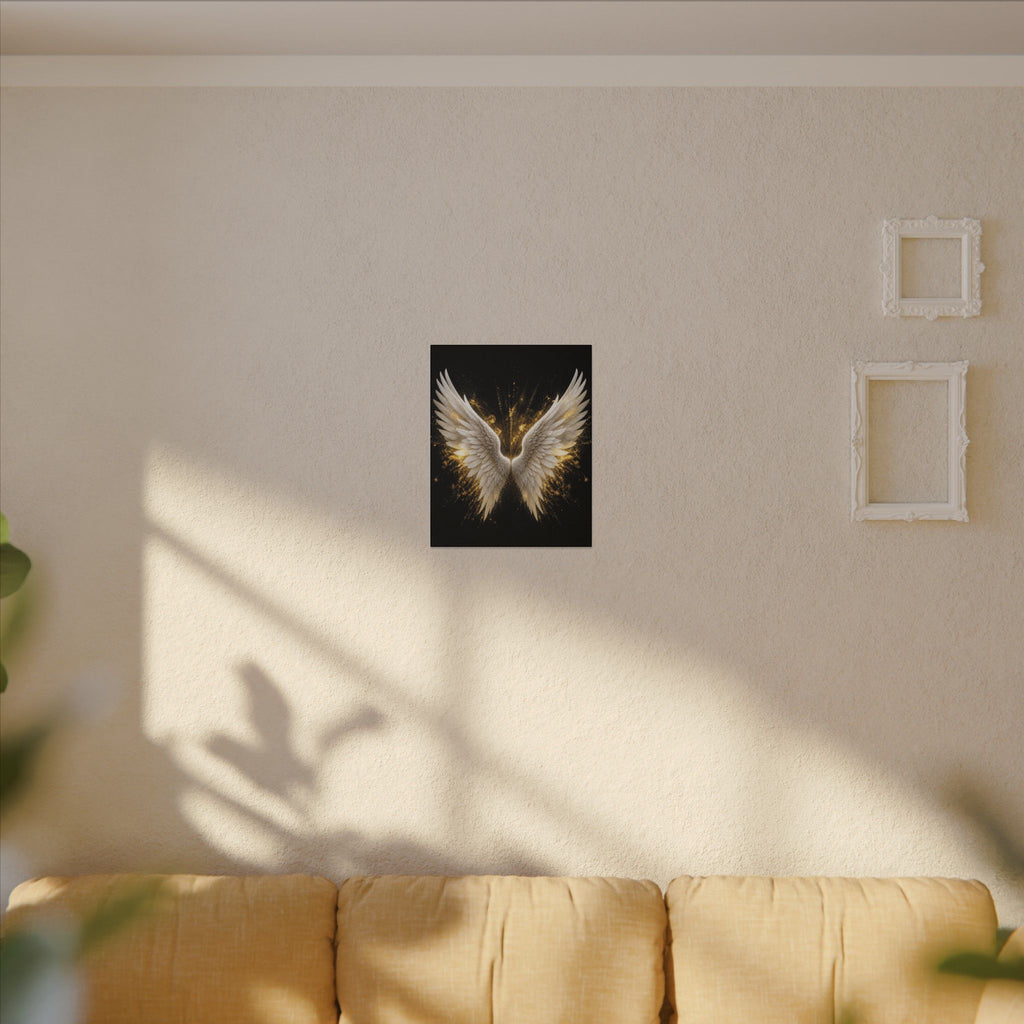 Angel Wings Canvas Print – Golden Feather Wall Art