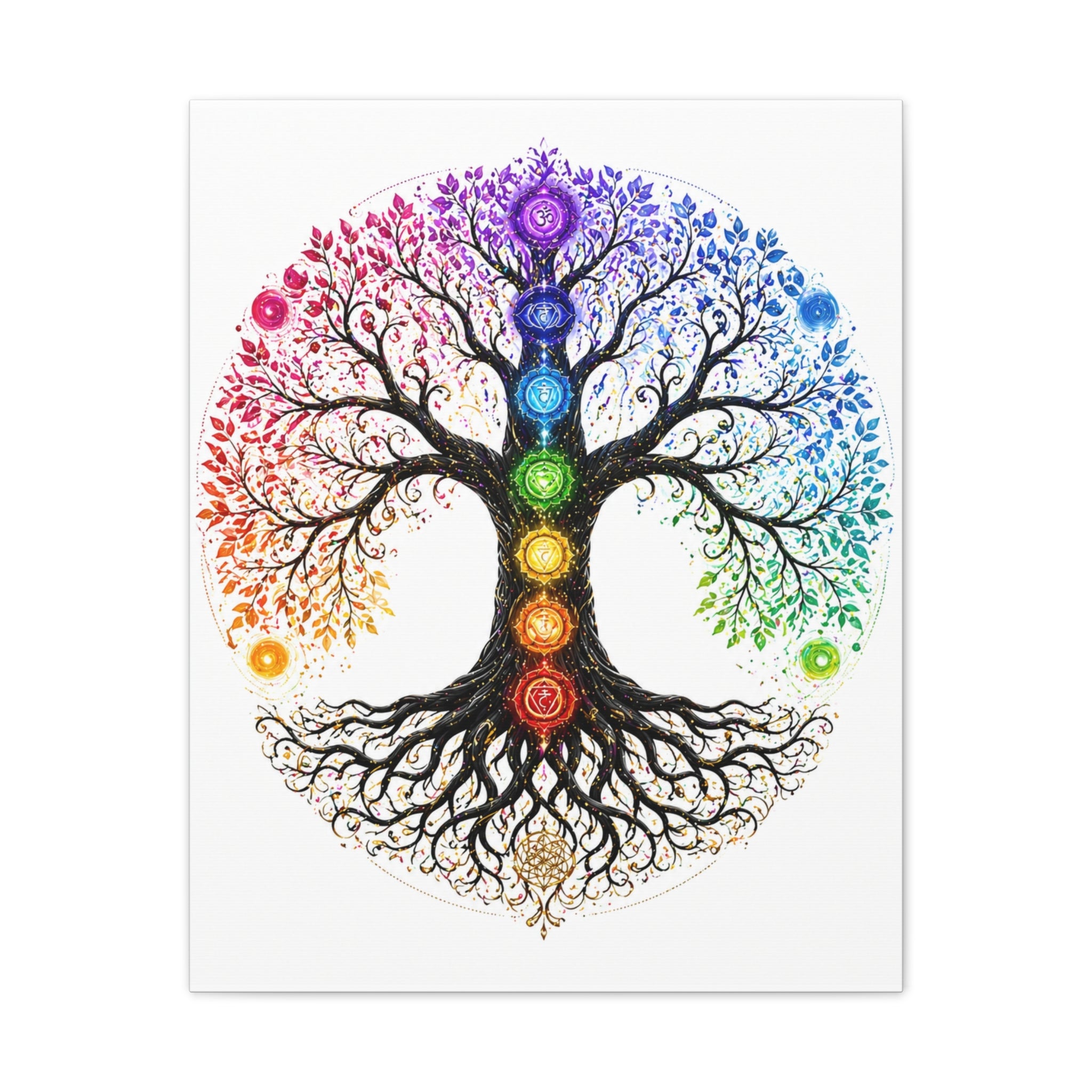 Chakra Tree of Life Canvas Art — Rainbow Chakra Wall Print