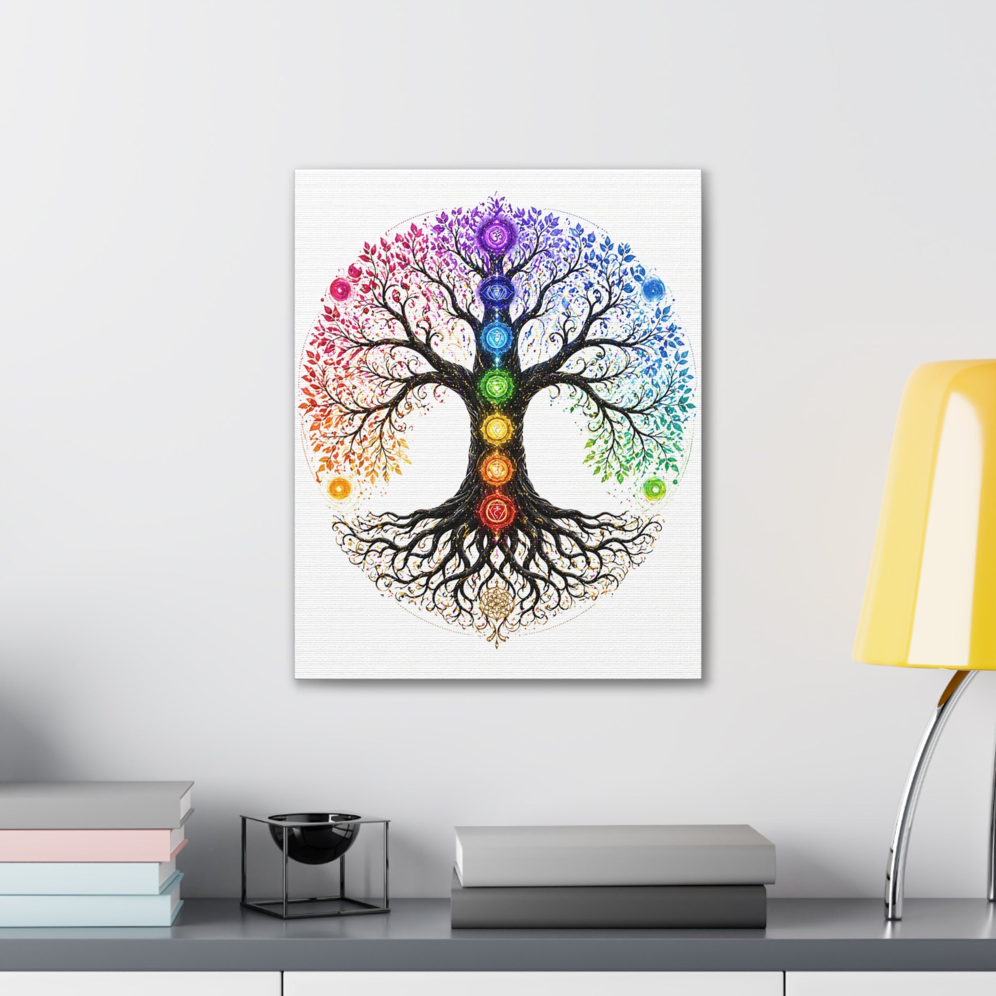 Chakra Tree of Life Canvas Art — Rainbow Chakra Wall Print