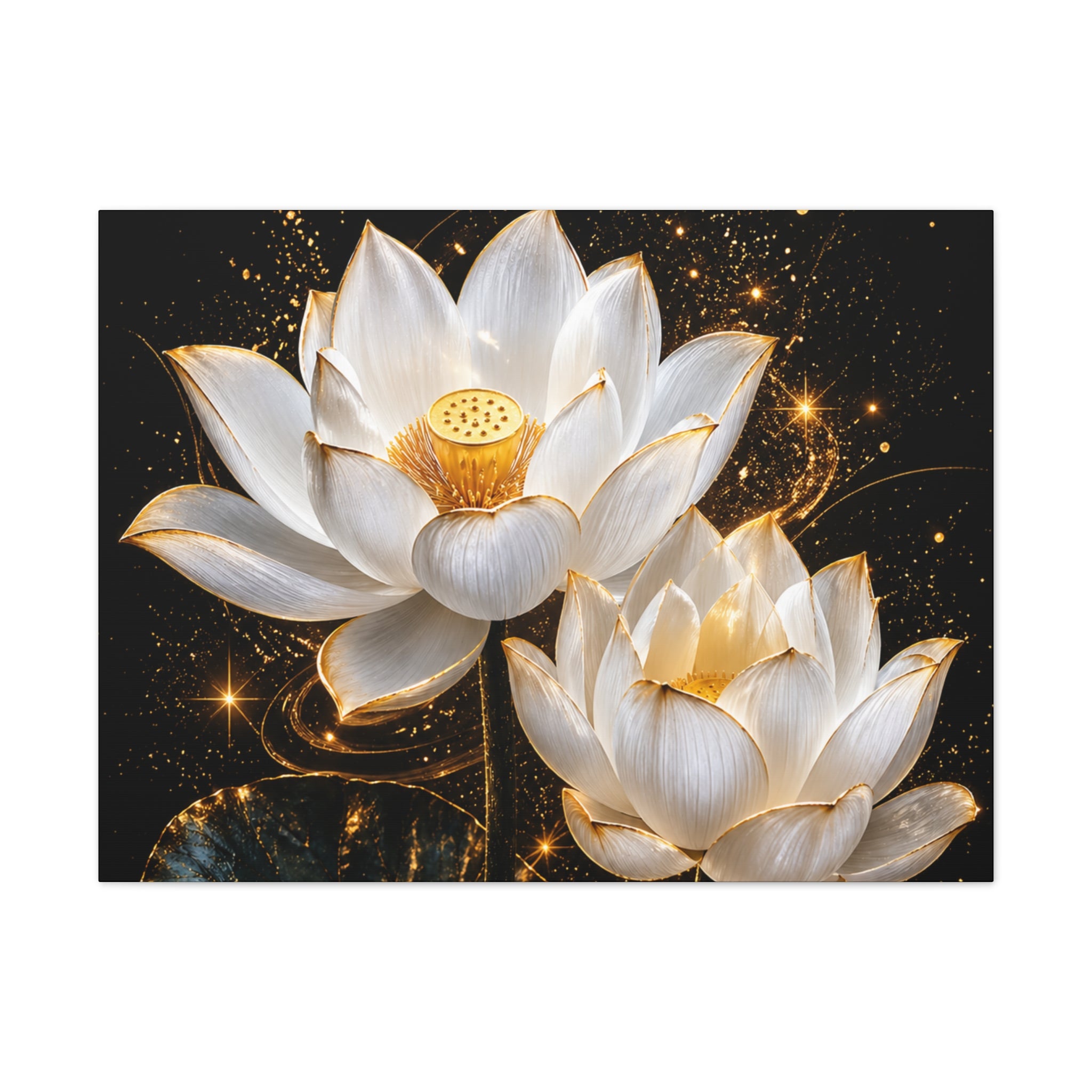 Golden Lotus Canvas Print