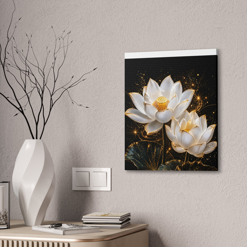 Golden Lotus Canvas Print