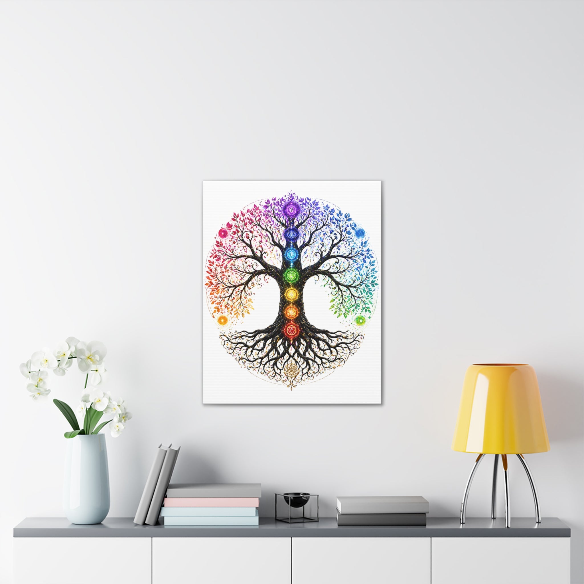Chakra Tree of Life Canvas Art — Rainbow Chakra Wall Print