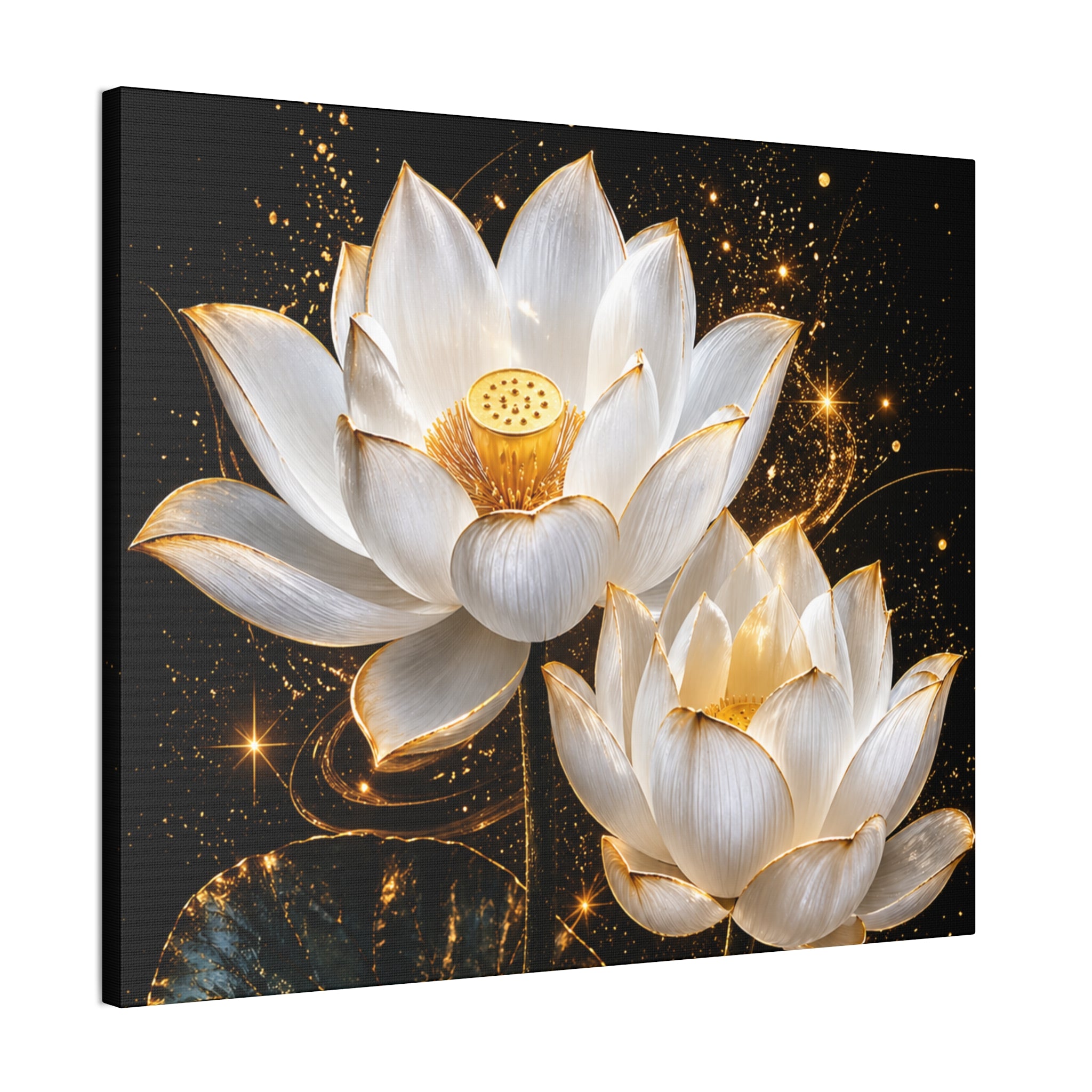 Golden Lotus Canvas Print