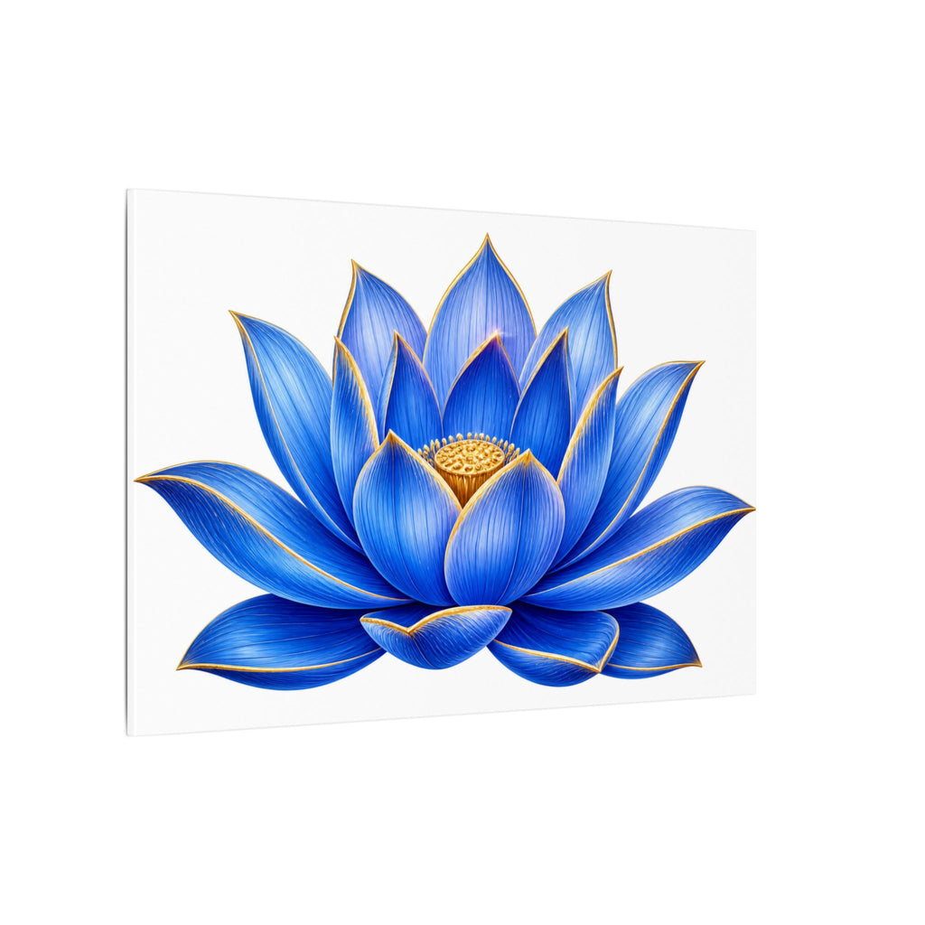 Blue Lotus Canvas Wall Art — Stretched Matte Floral Print